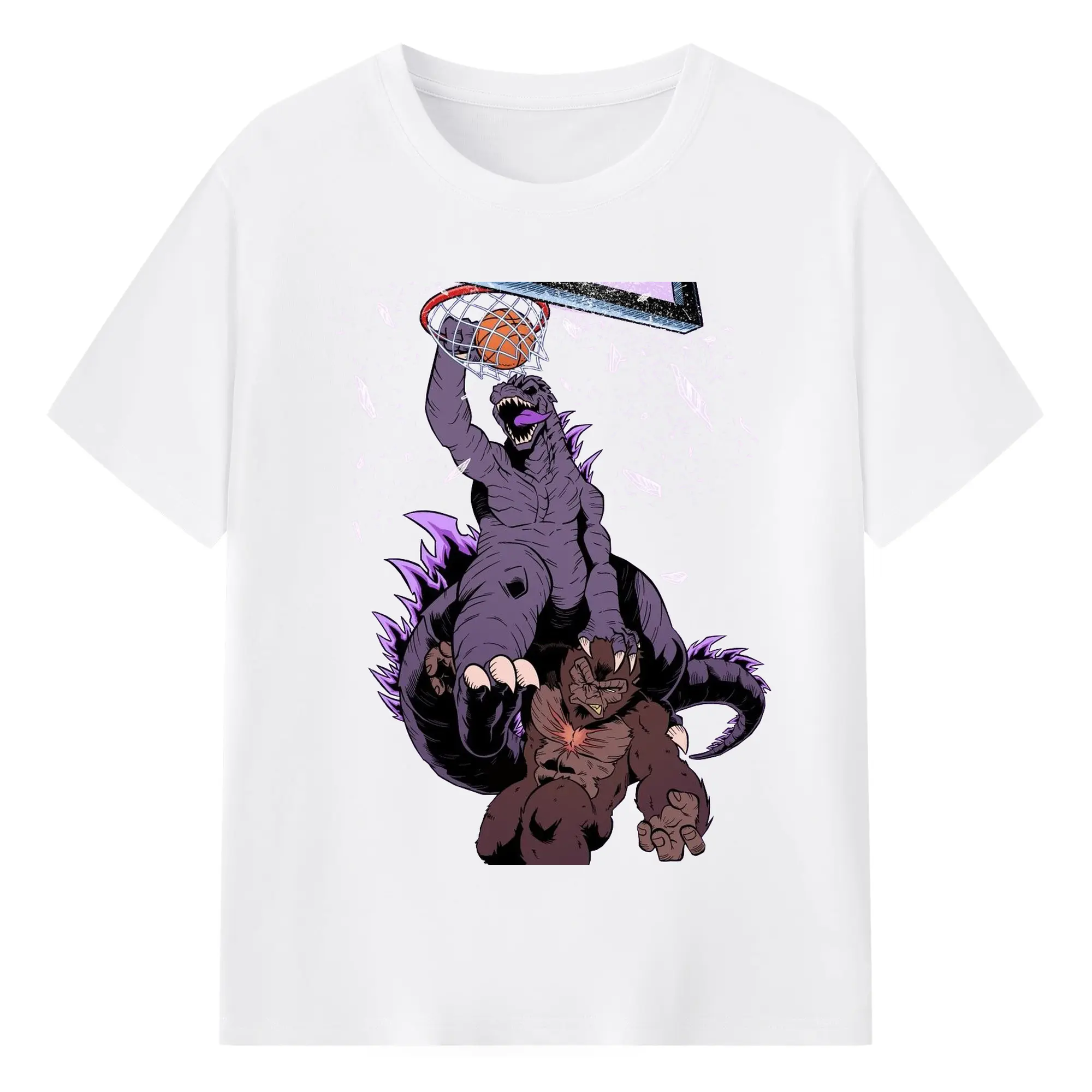 ゴジラ × コング モンスター - 綿100％ 半袖Tシャツ ・ フロントプリント ・ 快適 通気性 ・ 日常使い 散歩 スポーツ用