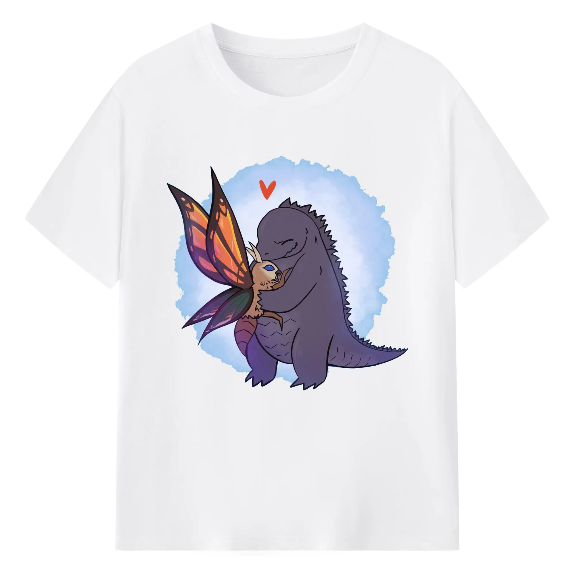 ゴジラとモスラ Godzilla - 綿100％ 半袖Tシャツ ・ フロントプリント ・ 快適 通気性 ・ 日常使い 散歩 スポーツ用