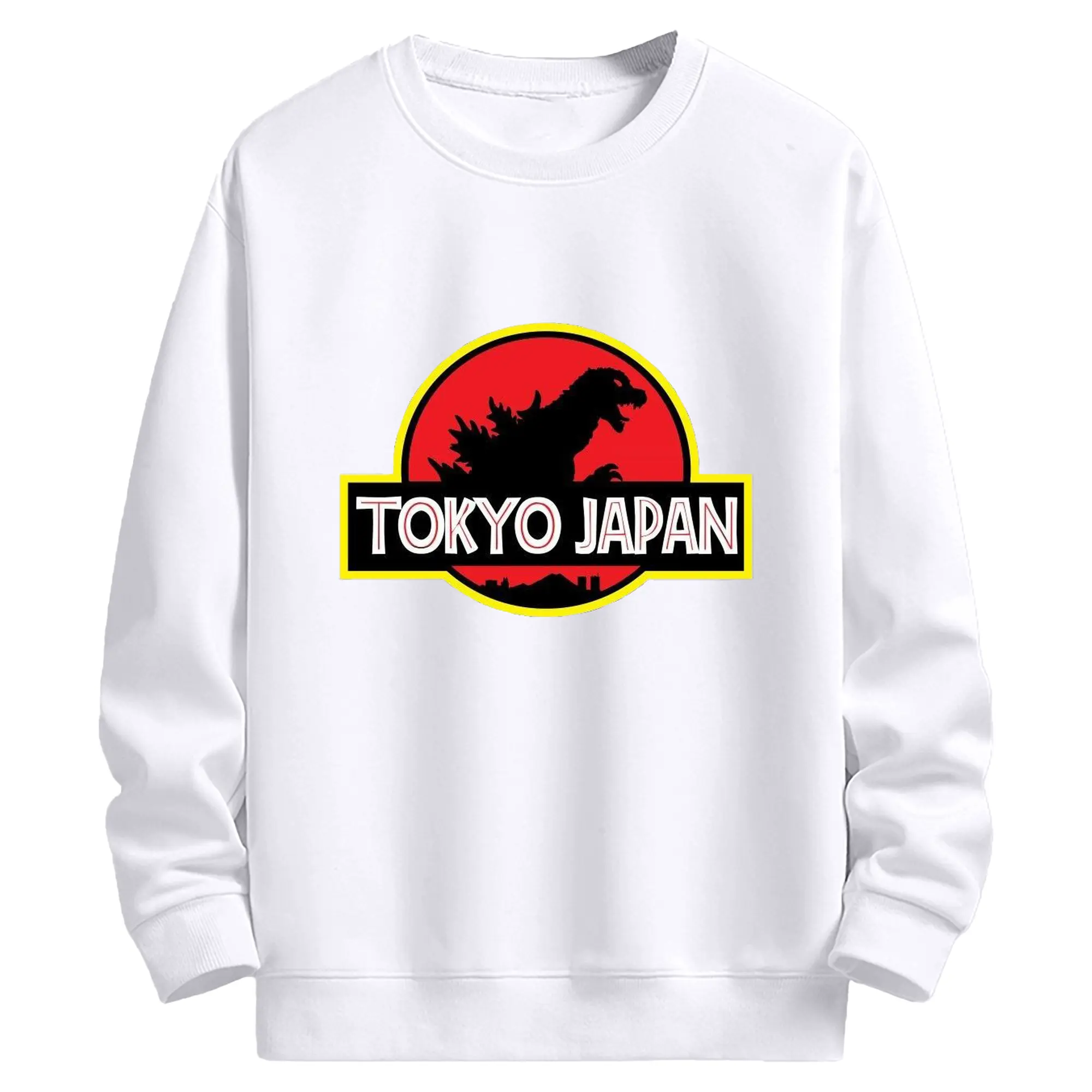 ゴジラ - 高品質 クルーネック スウェット ・ コットン59％ ポリエステル41％ ・ ユニセックス 長袖 トレーナー ・ カジュアル デイリー スポーツ 散歩用