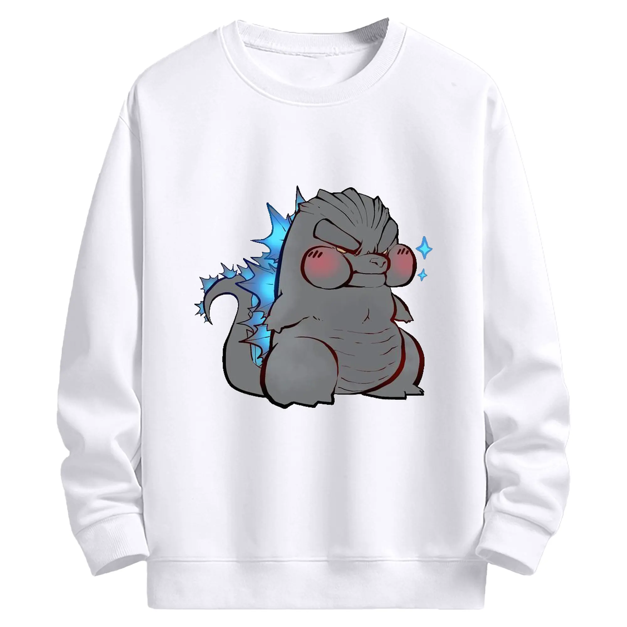 ゴジラゴジラかわいい - 高品質 クルーネック スウェット ・ コットン59％ ポリエステル41％ ・ ユニセックス 長袖 トレーナー ・ カジュアル デイリー スポーツ 散歩用
