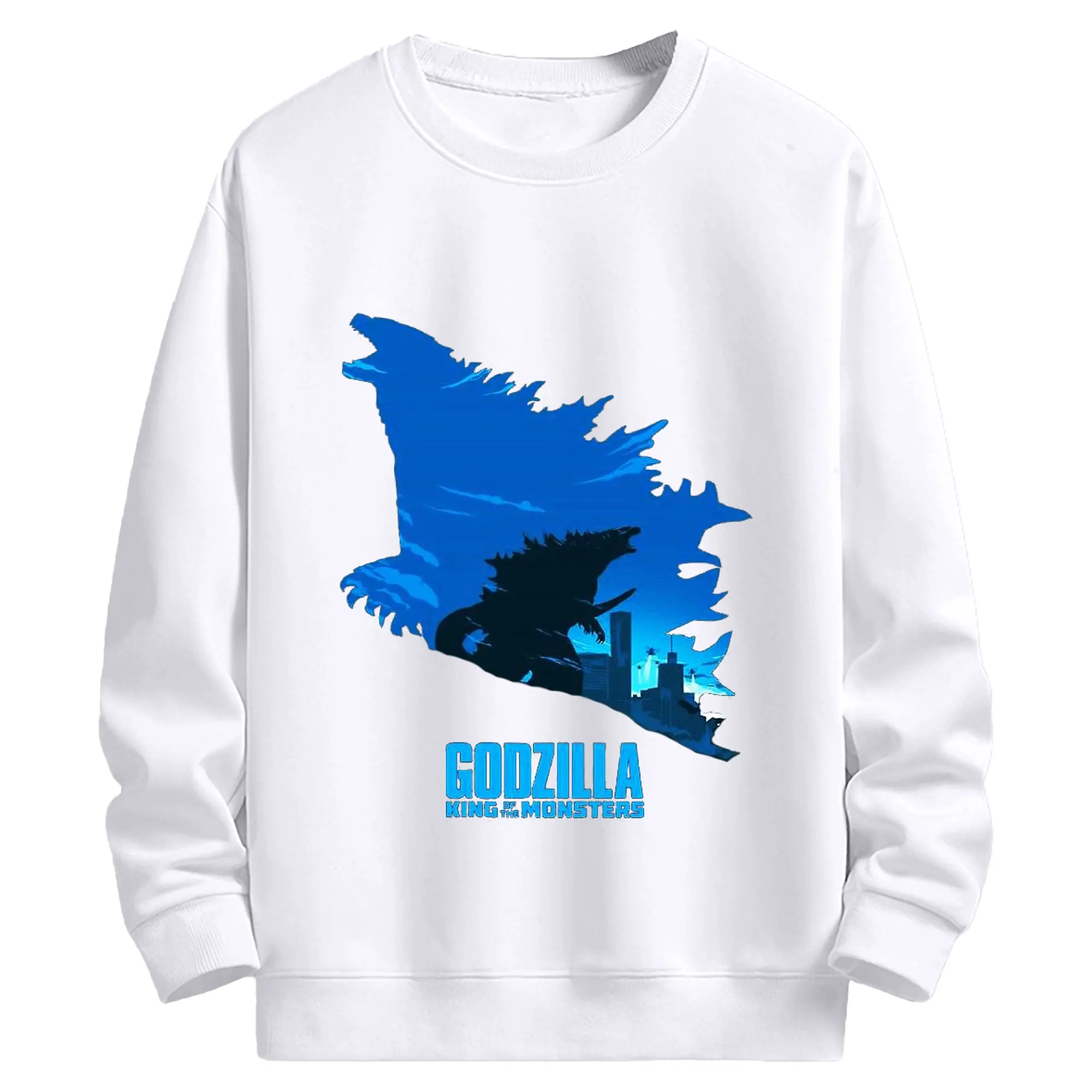 ゴジラ ゴジラ名シーン - 高品質 クルーネック スウェット ・ コットン59％ ポリエステル41％ ・ ユニセックス 長袖 トレーナー ・ カジュアル デイリー スポーツ 散歩用