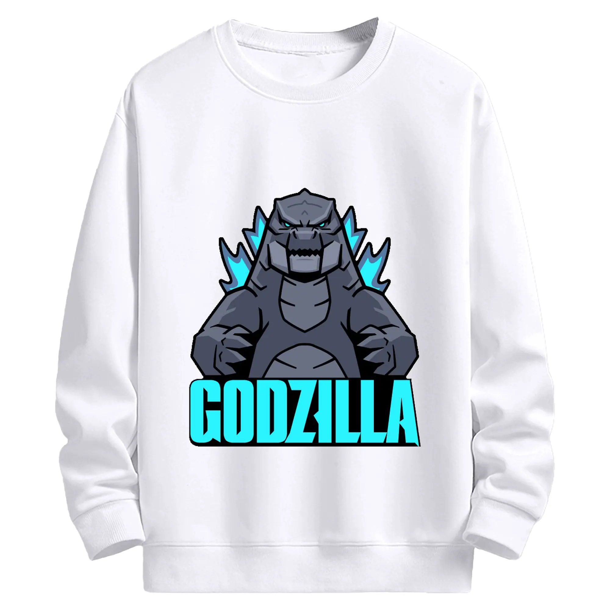 ゴジラ - 高品質 クルーネック スウェット ・ コットン59％ ポリエステル41％ ・ ユニセックス 長袖 トレーナー ・ カジュアル デイリー スポーツ 散歩用