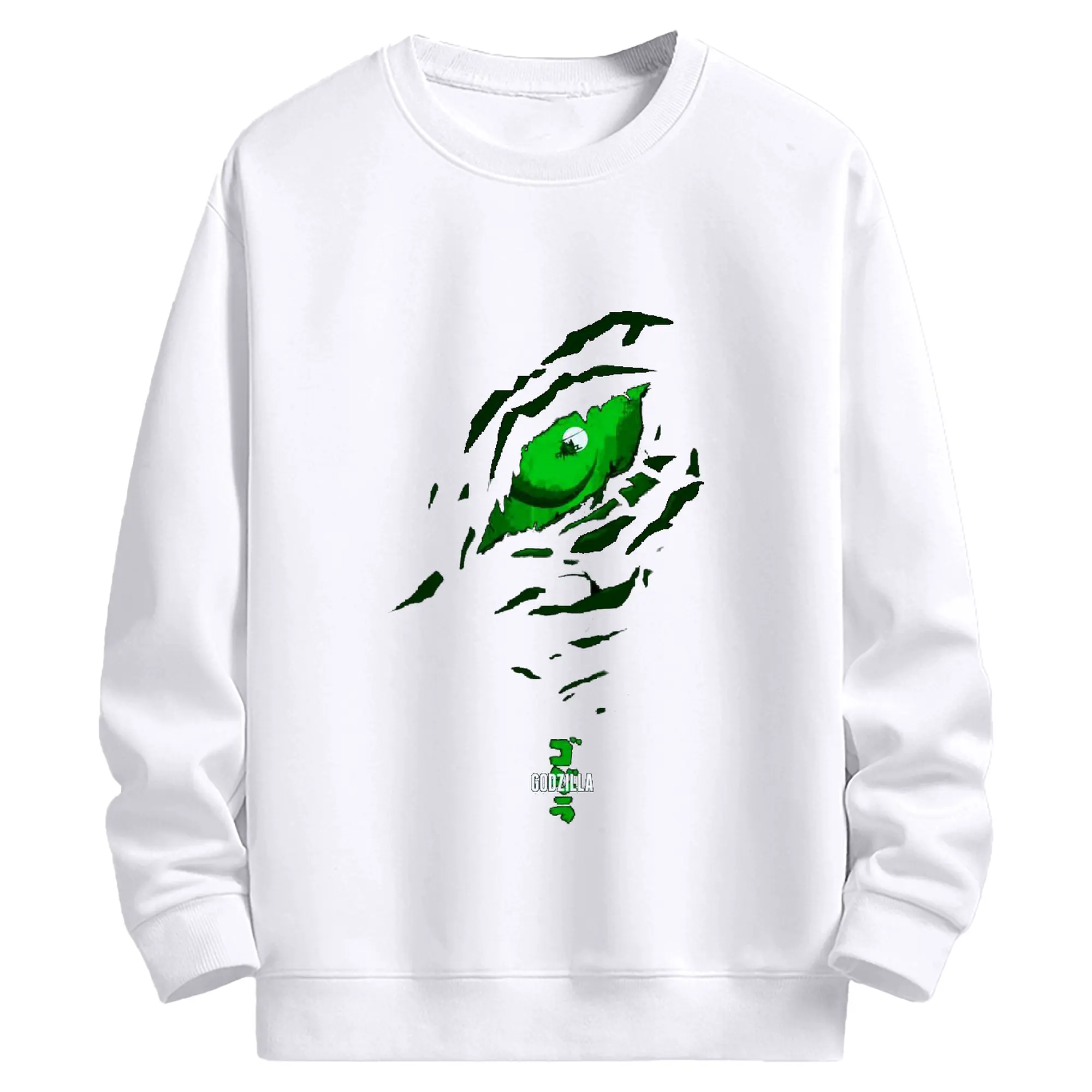 ゴジラ　キングオブモンスターズの目 - 高品質 クルーネック スウェット ・ コットン59％ ポリエステル41％ ・ ユニセックス 長袖 トレーナー ・ カジュアル デイリー スポーツ 散歩用