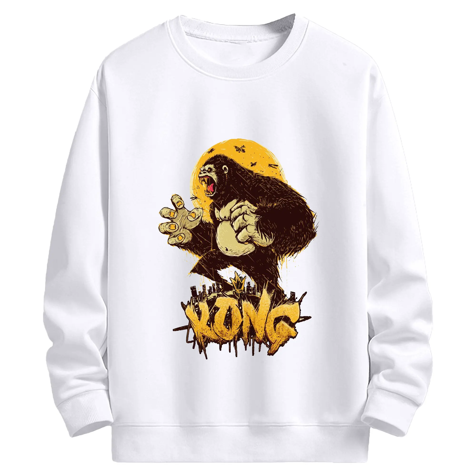 ゴジラ × コング 最強怪獣kong - 高品質 クルーネック スウェット ・ コットン59％ ポリエステル41％ ・ ユニセックス 長袖 トレーナー ・ カジュアル デイリー スポーツ 散歩用