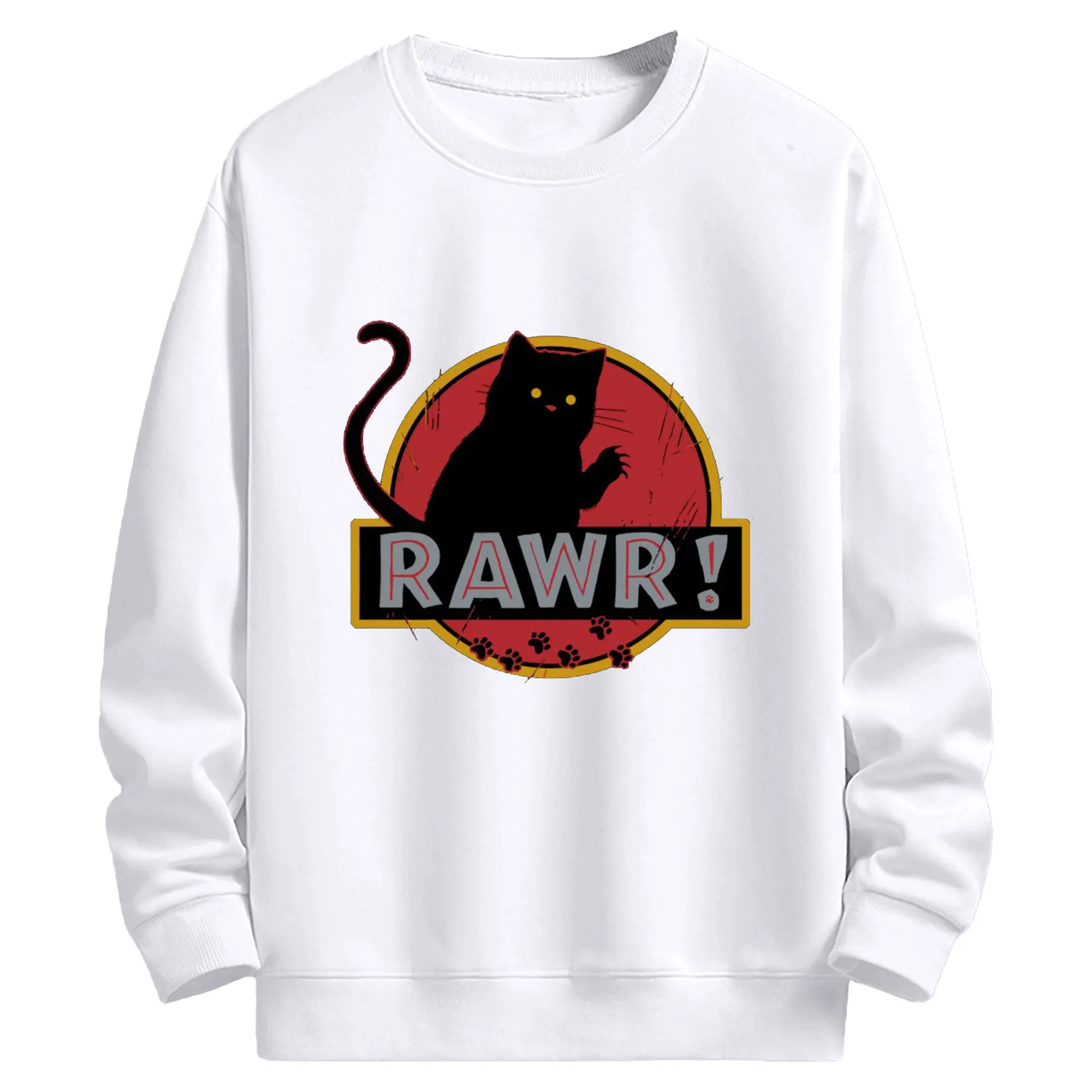 ゴジラ キャットジラ CATZILLA - 高品質 クルーネック スウェット ・ コットン59％ ポリエステル41％ ・ ユニセックス 長袖 トレーナー ・ カジュアル デイリー スポーツ 散歩用