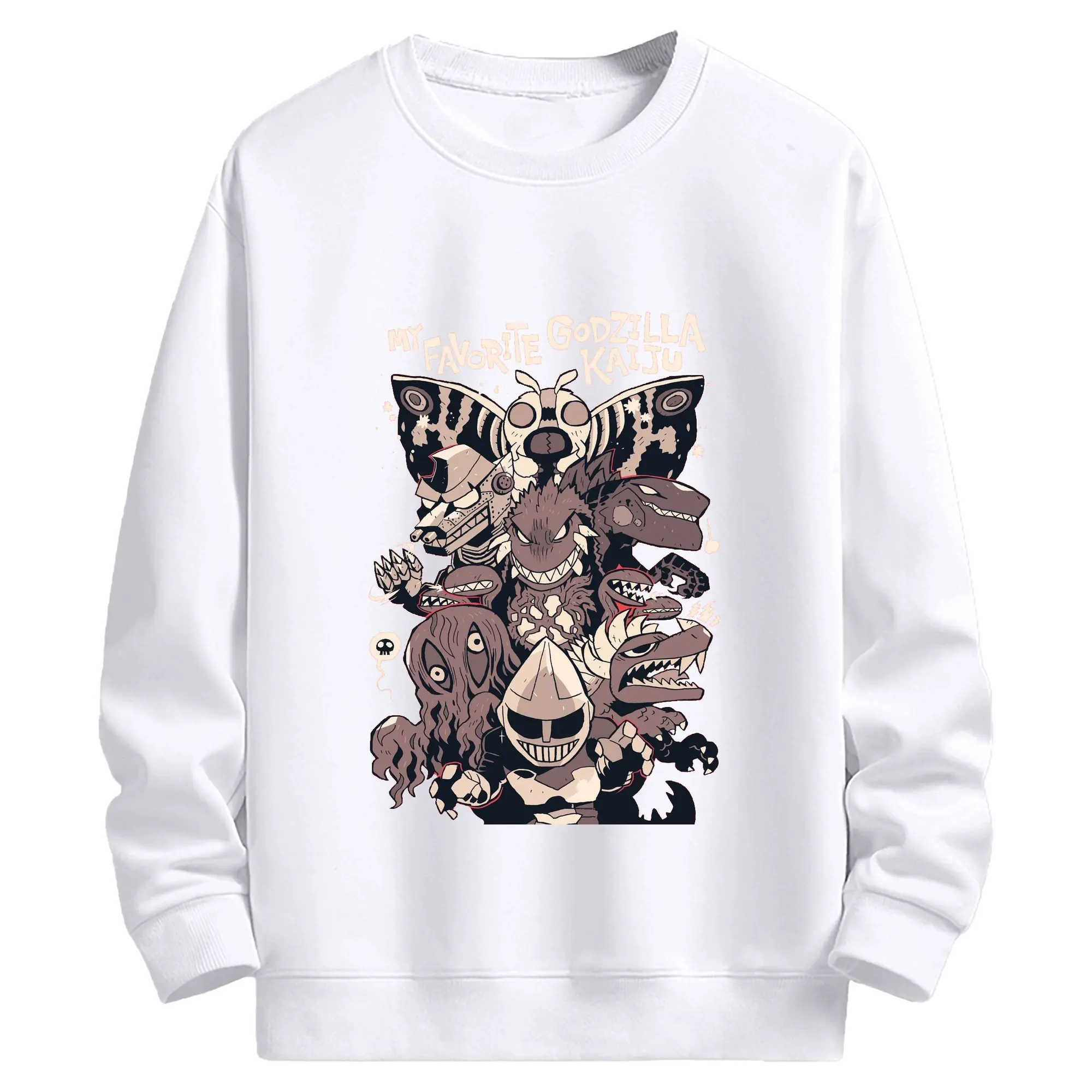 ゴジラ ゴジラモンスター大全 - 高品質 クルーネック スウェット ・ コットン59％ ポリエステル41％ ・ ユニセックス 長袖 トレーナー ・ カジュアル デイリー スポーツ 散歩用