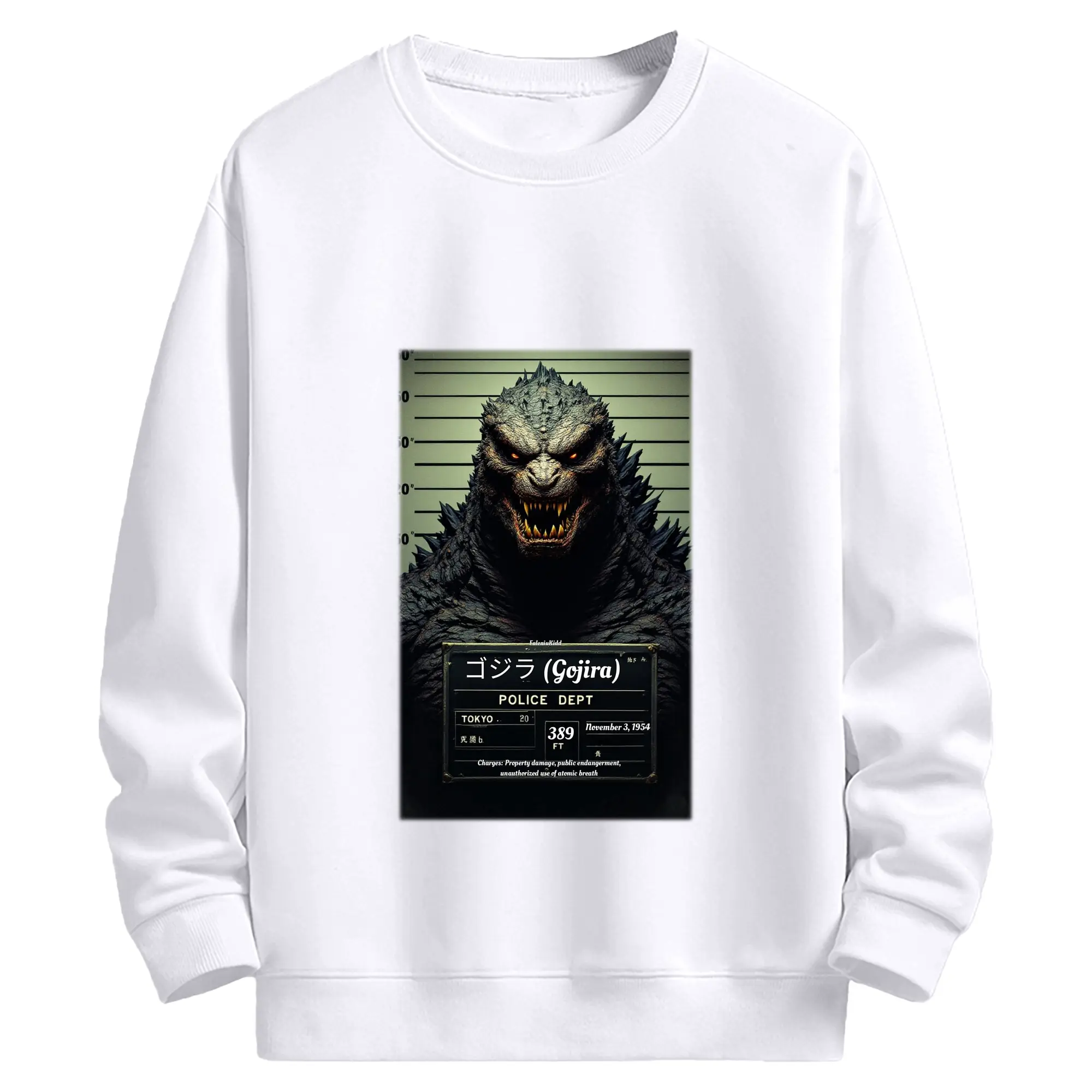 ゴジラ　デストロイア - 高品質 クルーネック スウェット ・ コットン59％ ポリエステル41％ ・ ユニセックス 長袖 トレーナー ・ カジュアル デイリー スポーツ 散歩用