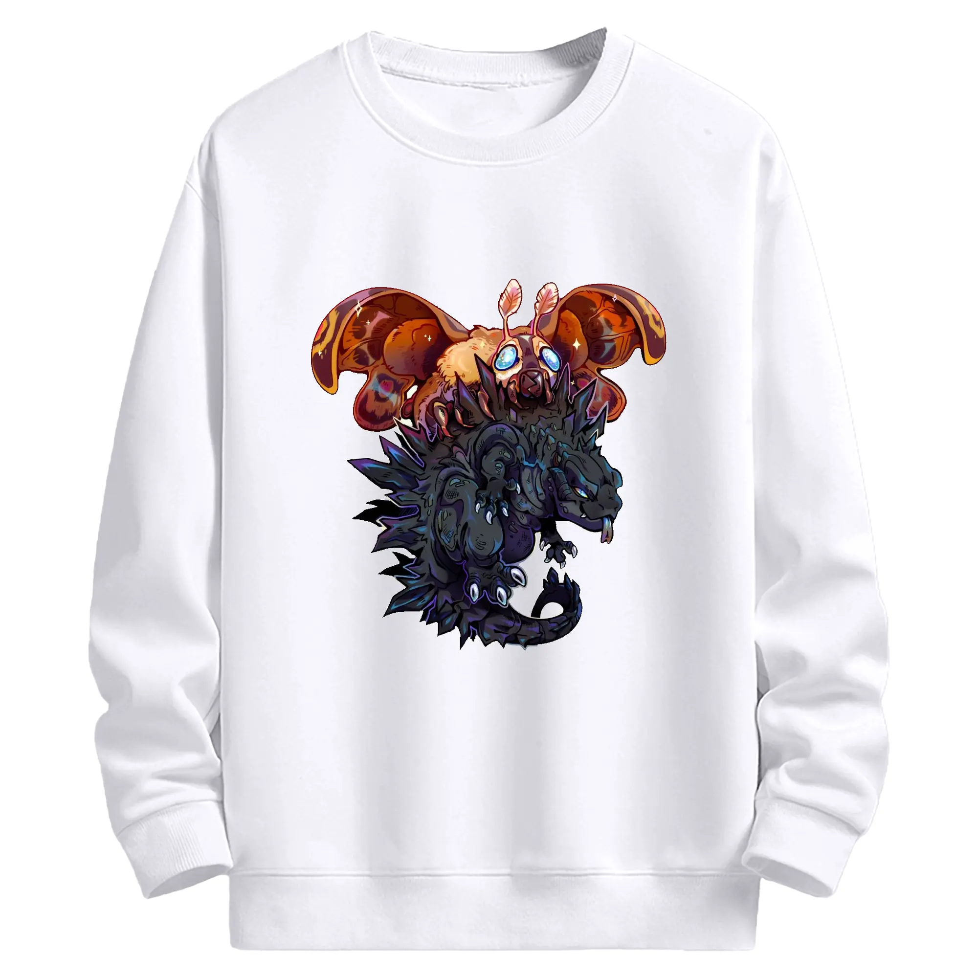 ゴジラとモスラ 怪獣伝説 - 高品質 クルーネック スウェット ・ コットン59％ ポリエステル41％ ・ ユニセックス 長袖 トレーナー ・ カジュアル デイリー スポーツ 散歩用