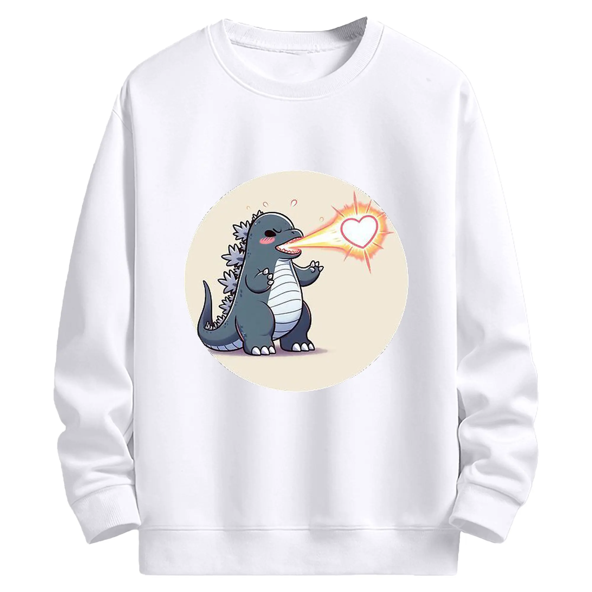 ゴジラ　 デフォルト - 高品質 クルーネック スウェット ・ コットン59％ ポリエステル41％ ・ ユニセックス 長袖 トレーナー ・ カジュアル デイリー スポーツ 散歩用