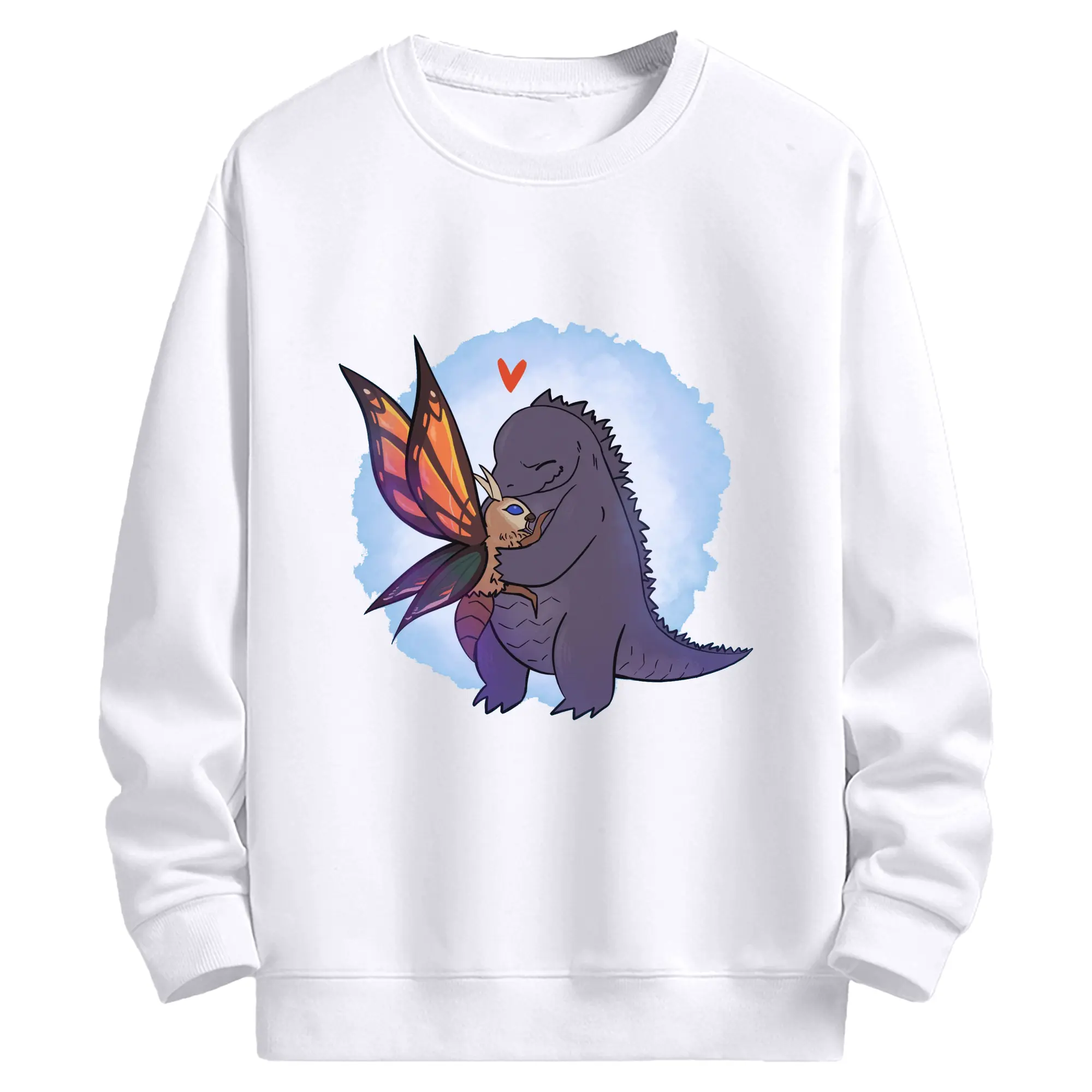 ゴジラとモスラ Godzilla - 高品質 クルーネック スウェット ・ コットン59％ ポリエステル41％ ・ ユニセックス 長袖 トレーナー ・ カジュアル デイリー スポーツ 散歩用