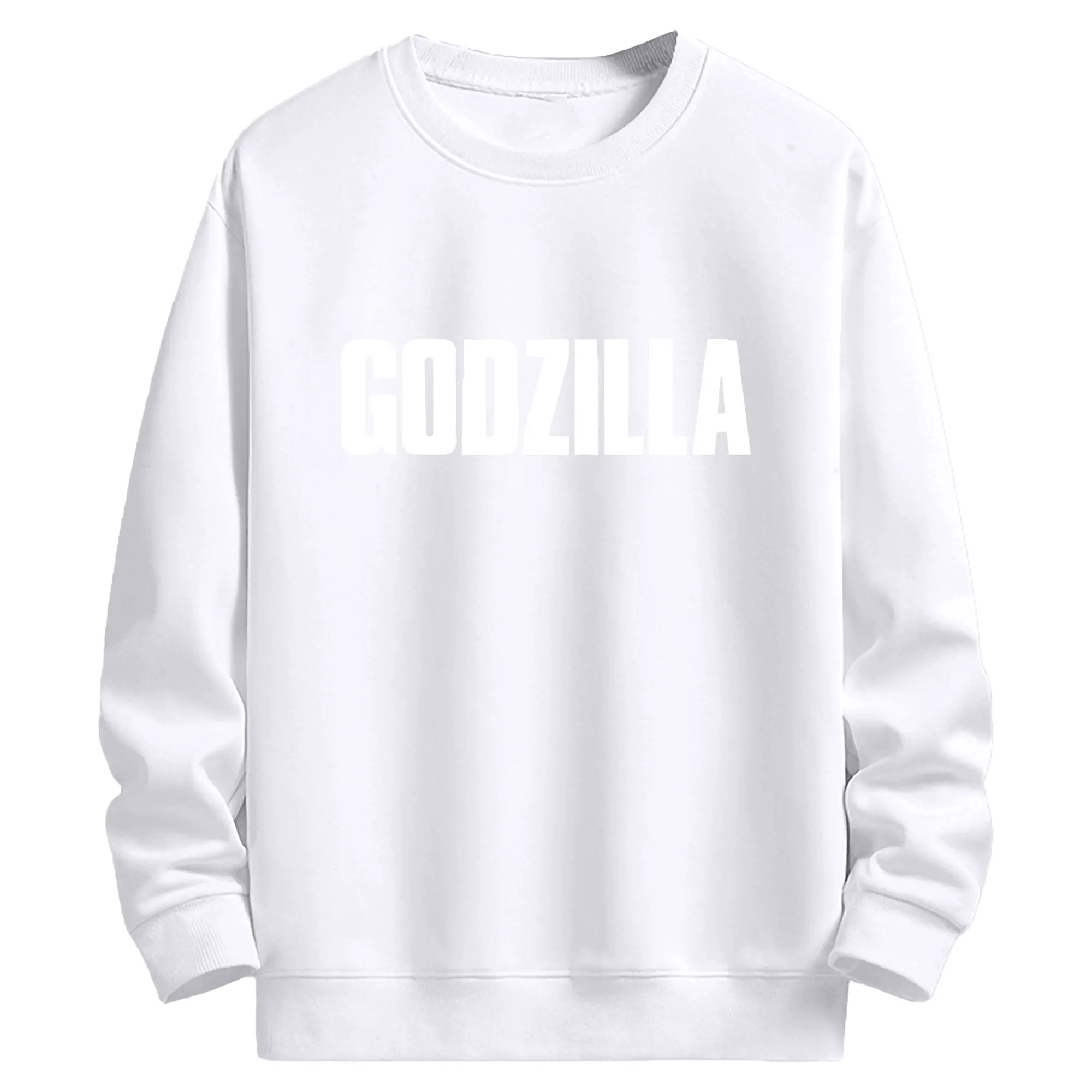 ゴジラ シンプルロゴ - 高品質 クルーネック スウェット ・ コットン59％ ポリエステル41％ ・ ユニセックス 長袖 トレーナー ・ カジュアル デイリー スポーツ 散歩用