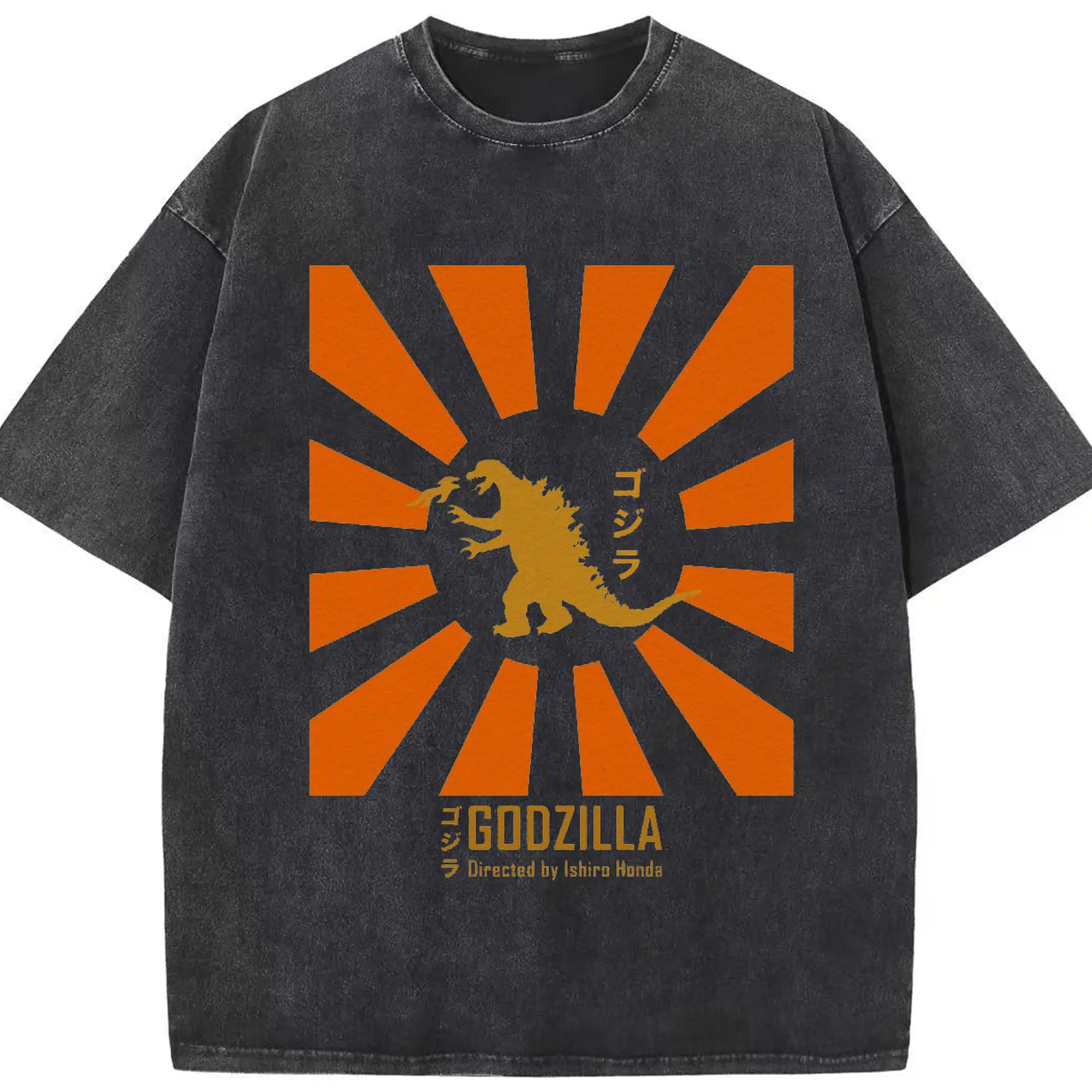 ゴジラ ゴジラ昭和シリーズ - 綿100％ ヴィンテージ風 半袖Tシャツ ・ フロントプリント ・ 柔らか肌触り ・ 通気性 快適 ・ スポーツ カジュアル 外出用