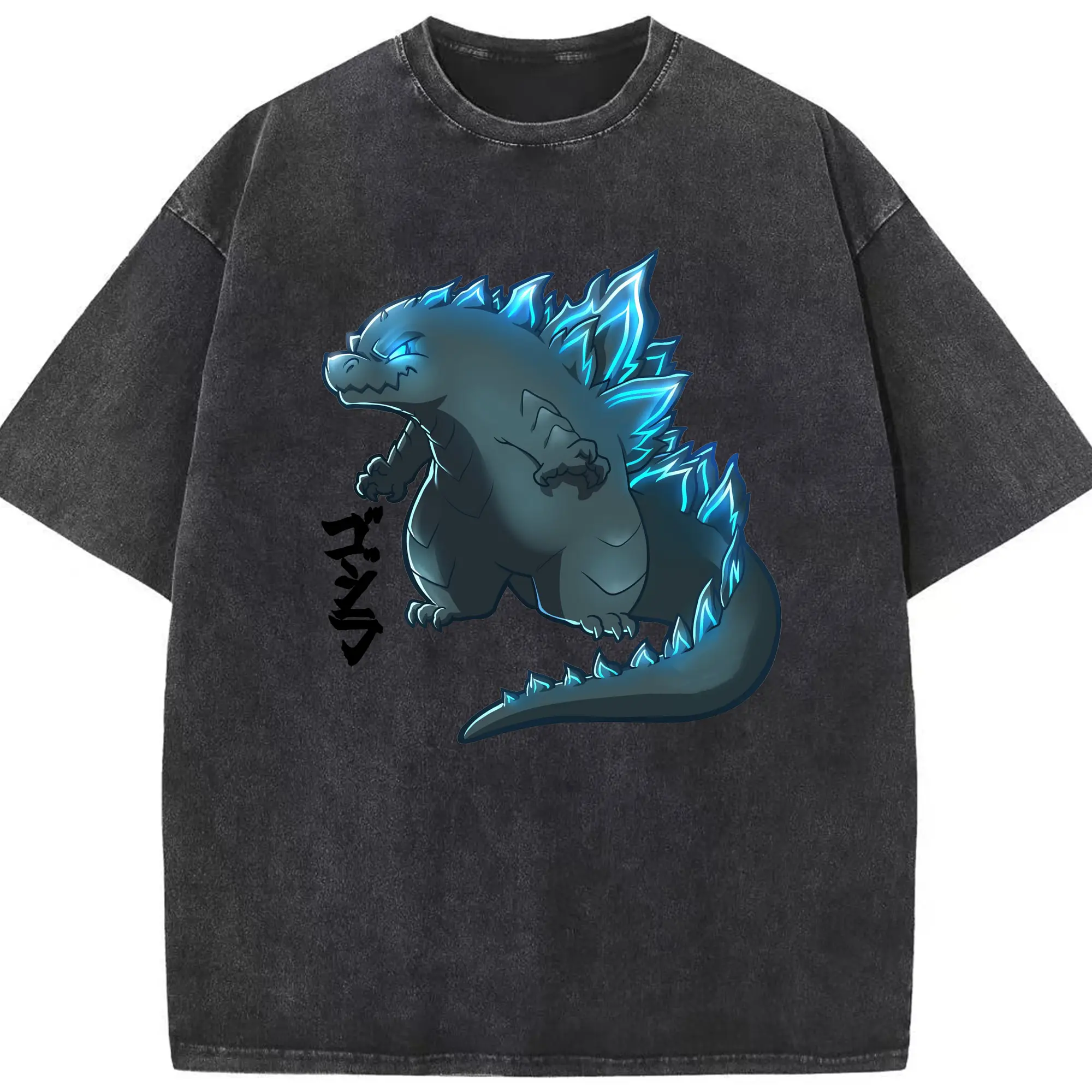 ゴジラ　デストロイア - 綿100％ ヴィンテージ風 半袖Tシャツ ・ フロントプリント ・ 柔らか肌触り ・ 通気性 快適 ・ スポーツ カジュアル 外出用