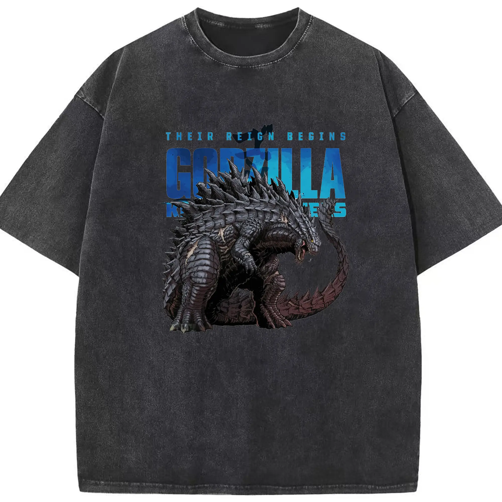 ゴジラ マイナス・ワンシン・ゴジラ - 綿100％ ヴィンテージ風 半袖Tシャツ ・ フロントプリント ・ 柔らか肌触り ・ 通気性 快適 ・ スポーツ カジュアル 外出用