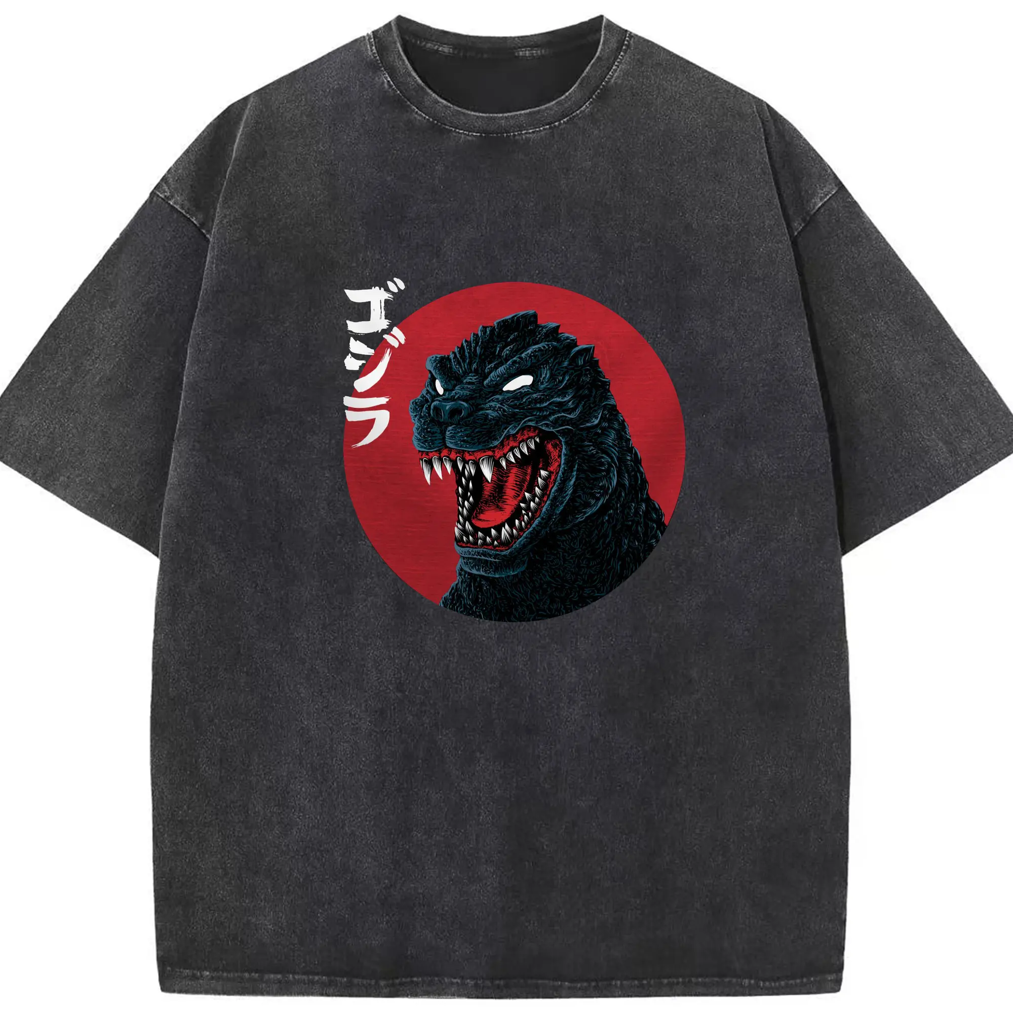 ゴジラ　平成ゴジラ - 綿100％ ヴィンテージ風 半袖Tシャツ ・ フロントプリント ・ 柔らか肌触り ・ 通気性 快適 ・ スポーツ カジュアル 外出用