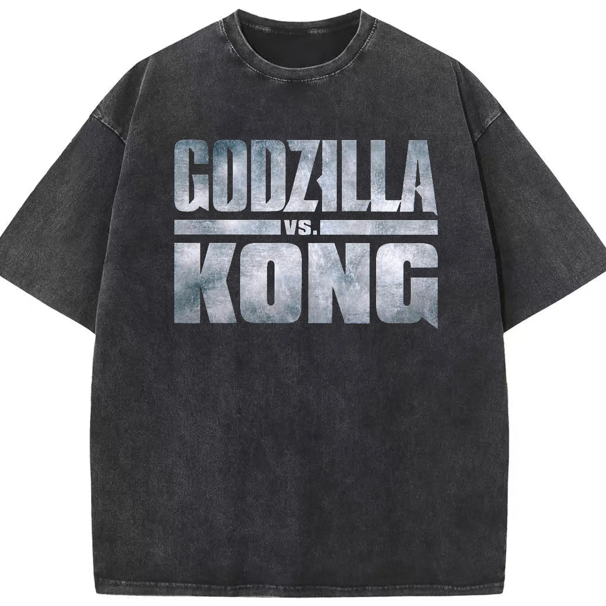 ゴジラ シンプルロゴ - 綿100％ ヴィンテージ風 半袖Tシャツ ・ フロントプリント ・ 柔らか肌触り ・ 通気性 快適 ・ スポーツ カジュアル 外出用