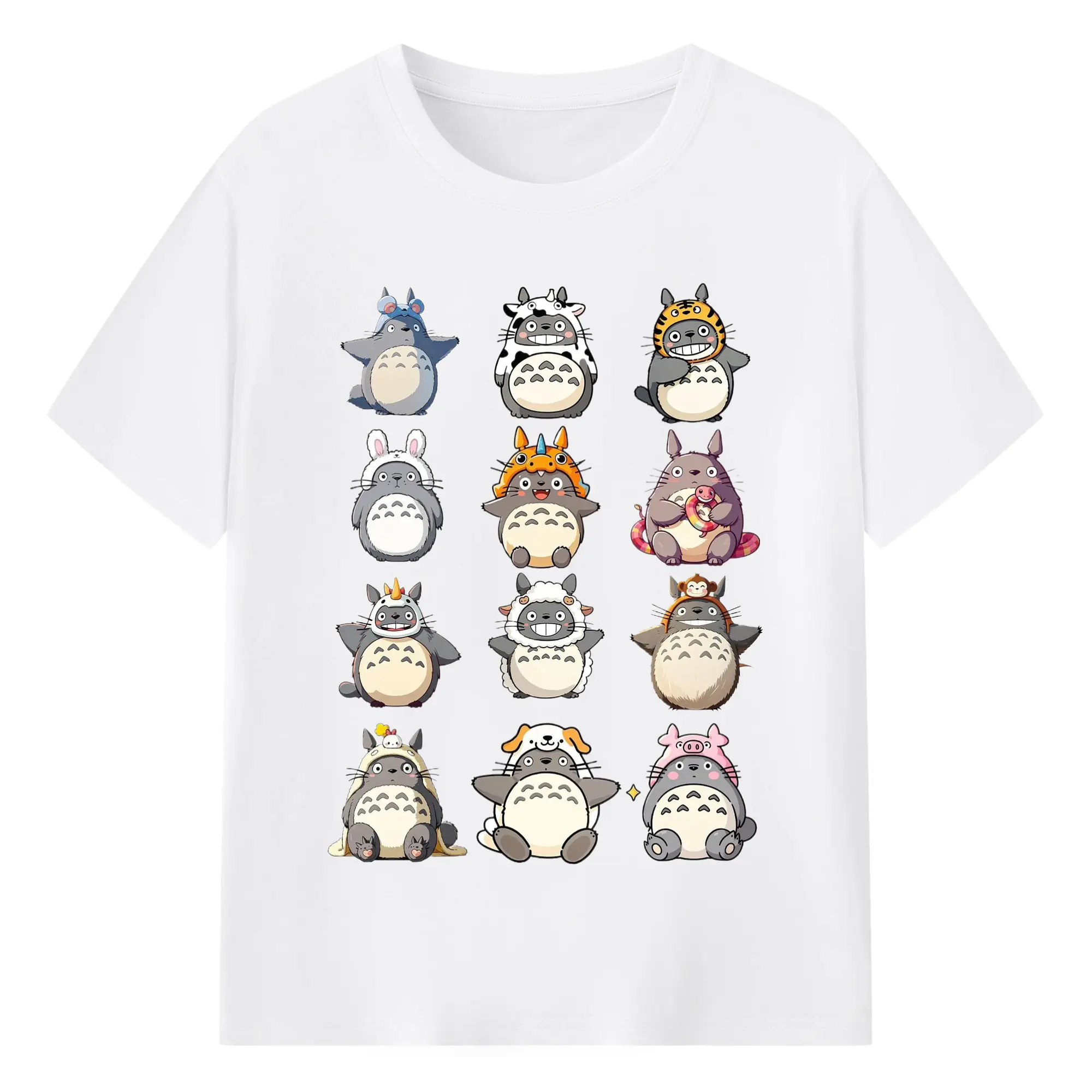 となりのトトロ デフォルトトトロ - 綿100％ 半袖Tシャツ ・ フロントプリント ・ 快適 通気性 ・ 日常使い 散歩 スポーツ用