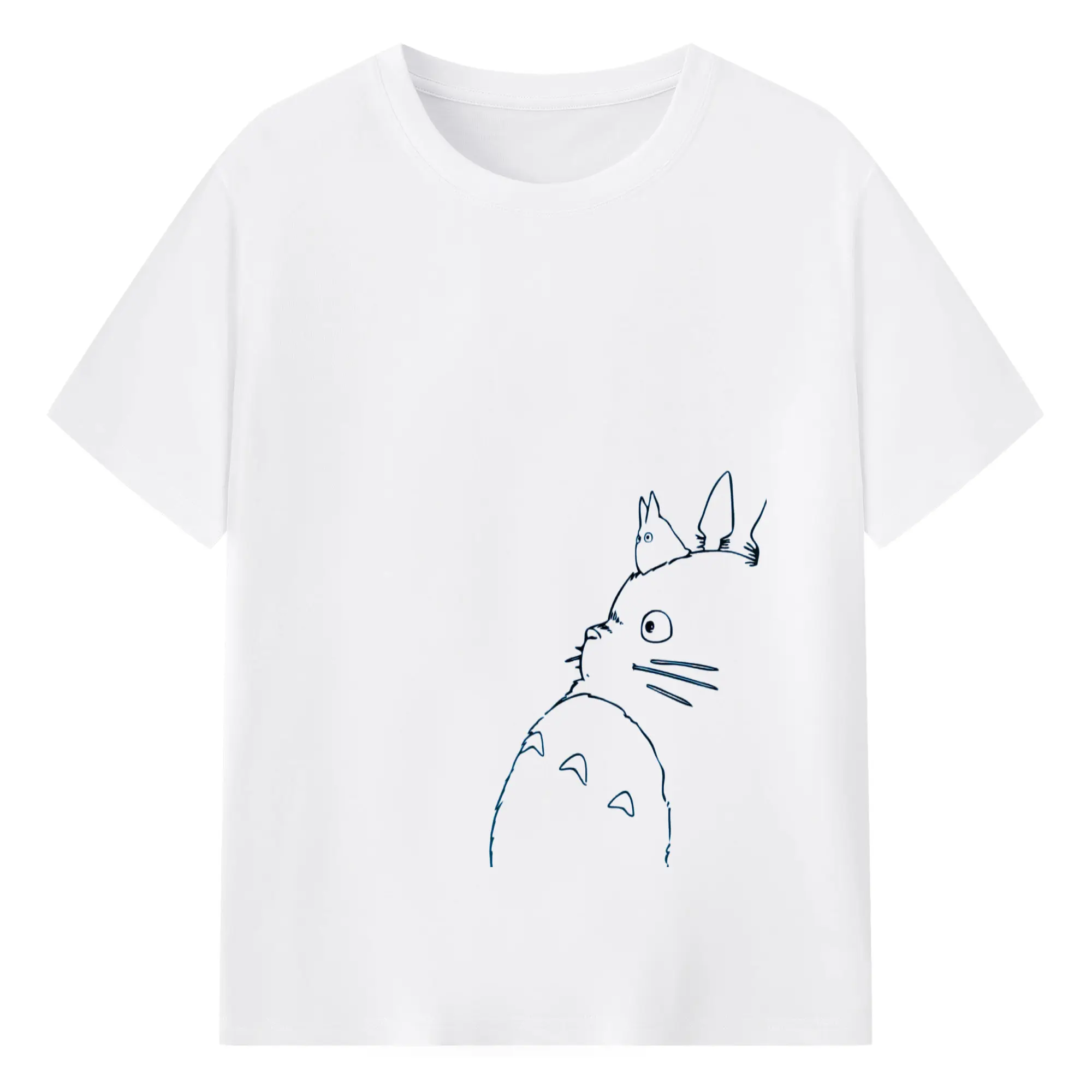 となりのトトロ 宮崎駿 森の守り神 トトロ - 綿100％ 半袖Tシャツ ・ フロントプリント ・ 快適 通気性 ・ 日常使い 散歩 スポーツ用