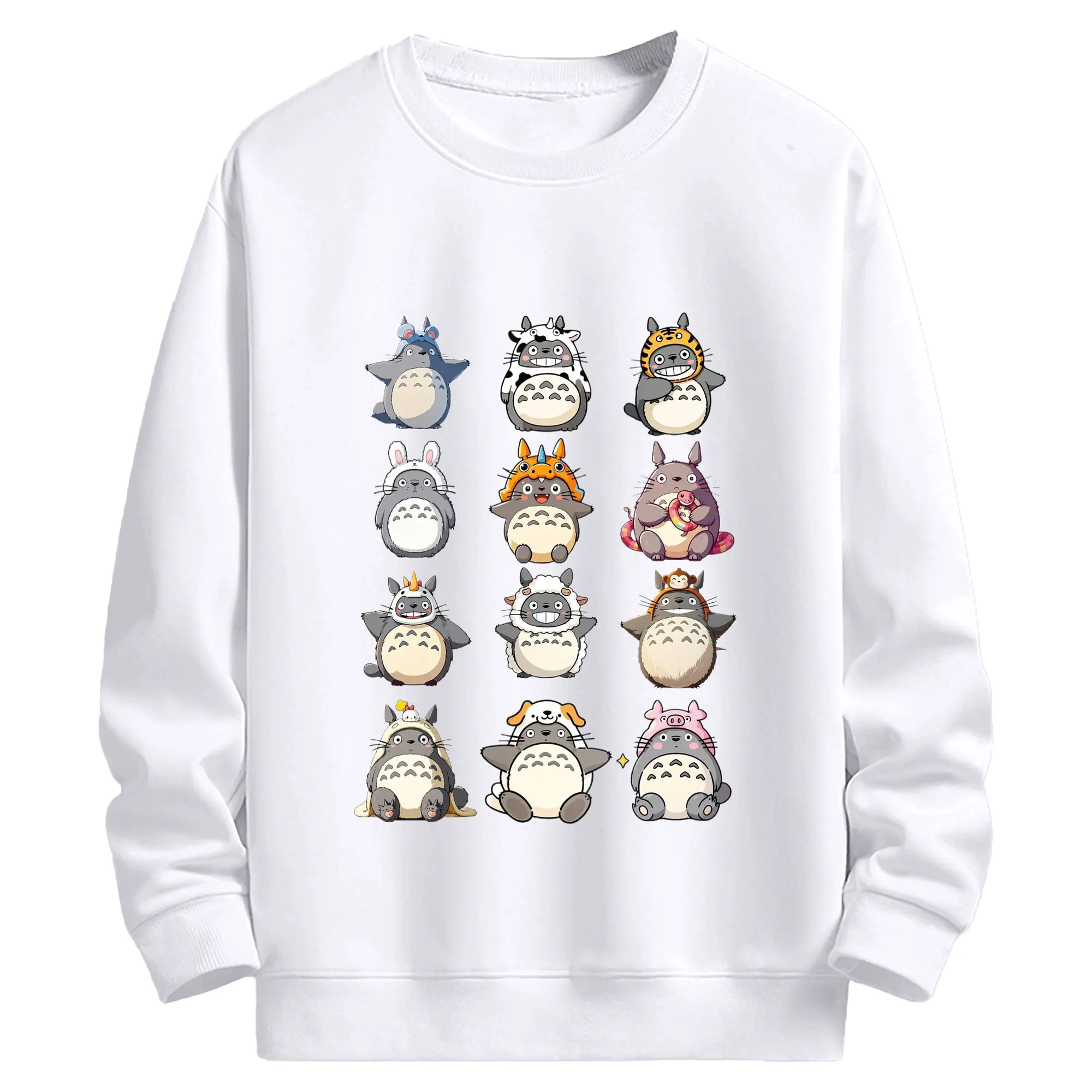 となりのトトロ デフォルトトトロ - 高品質 クルーネック スウェット ・ コットン59％ ポリエステル41％ ・ ユニセックス 長袖 トレーナー ・ カジュアル デイリー スポーツ 散歩用