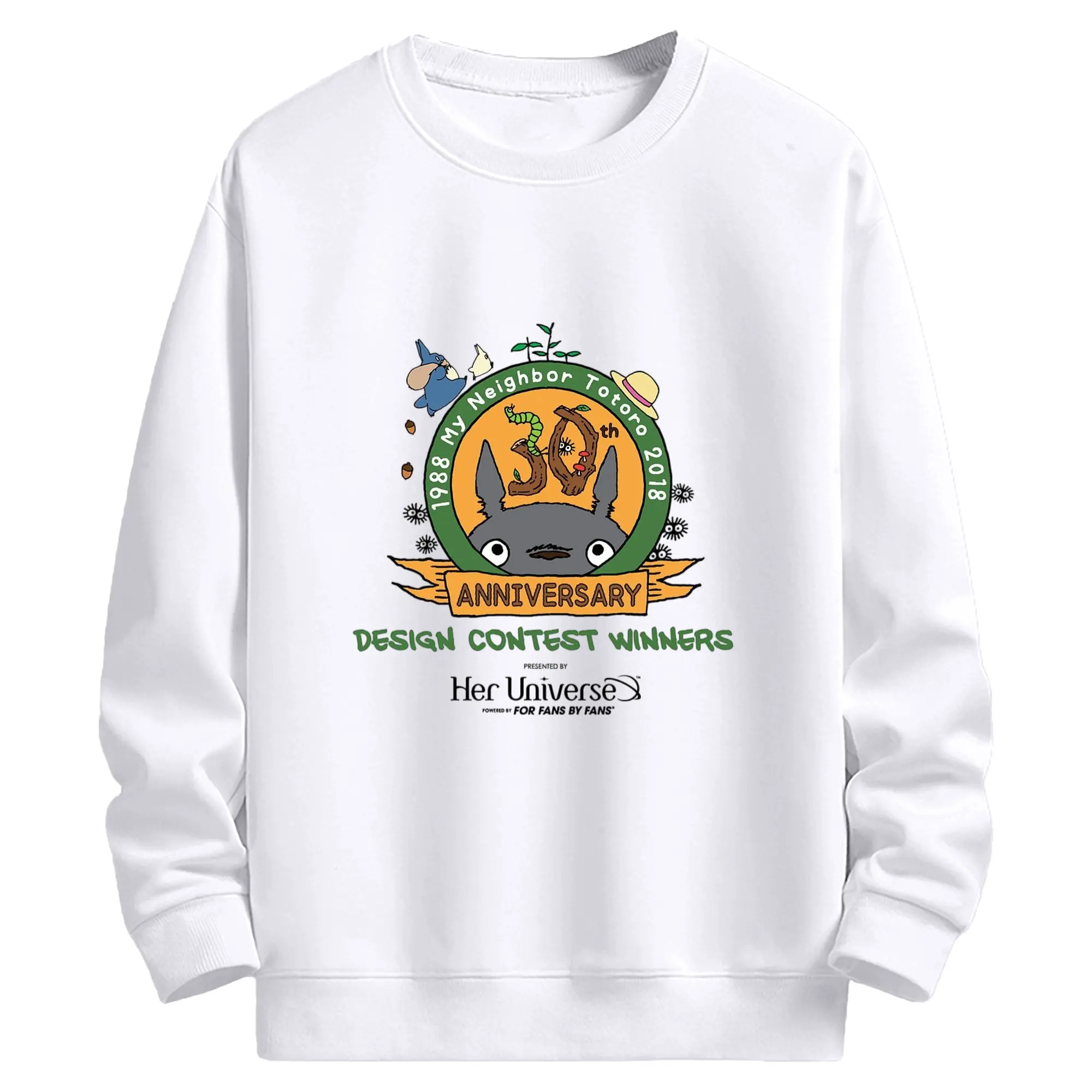 となりのトトロ 30周年特別限定 - 高品質 クルーネック スウェット ・ コットン59％ ポリエステル41％ ・ ユニセックス 長袖 トレーナー ・ カジュアル デイリー スポーツ 散歩用