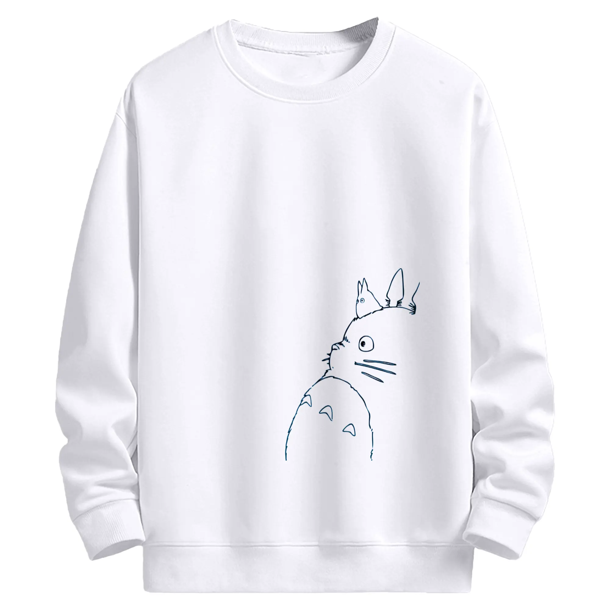 となりのトトロ 宮崎駿 森の守り神 トトロ - 高品質 クルーネック スウェット ・ コットン59％ ポリエステル41％ ・ ユニセックス 長袖 トレーナー ・ カジュアル デイリー スポーツ 散歩用
