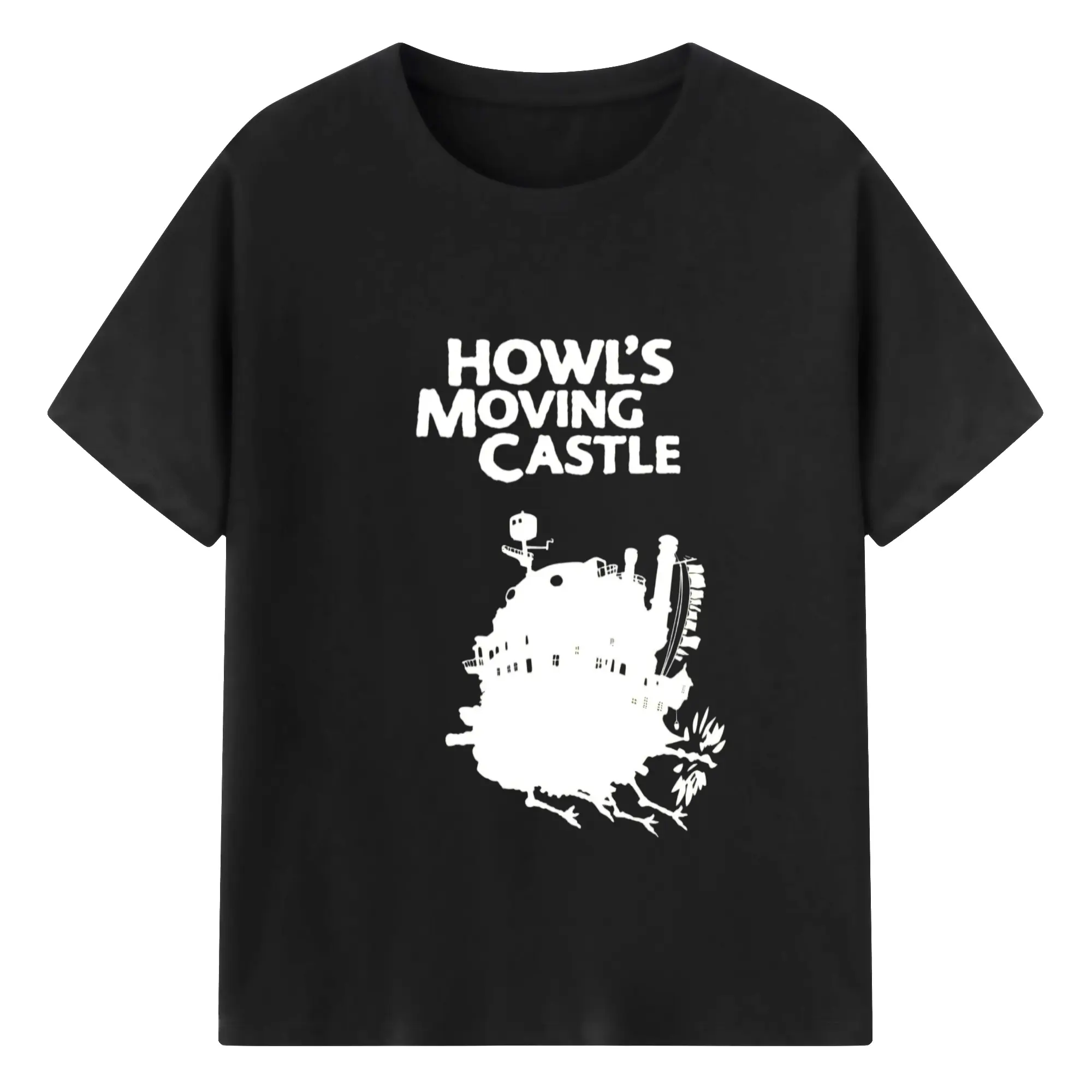 ハウルの動く城ハウル城 - 綿100％ 半袖Tシャツ ・ フロントプリント ・ 快適 通気性 ・ 日常使い 散歩 スポーツ用