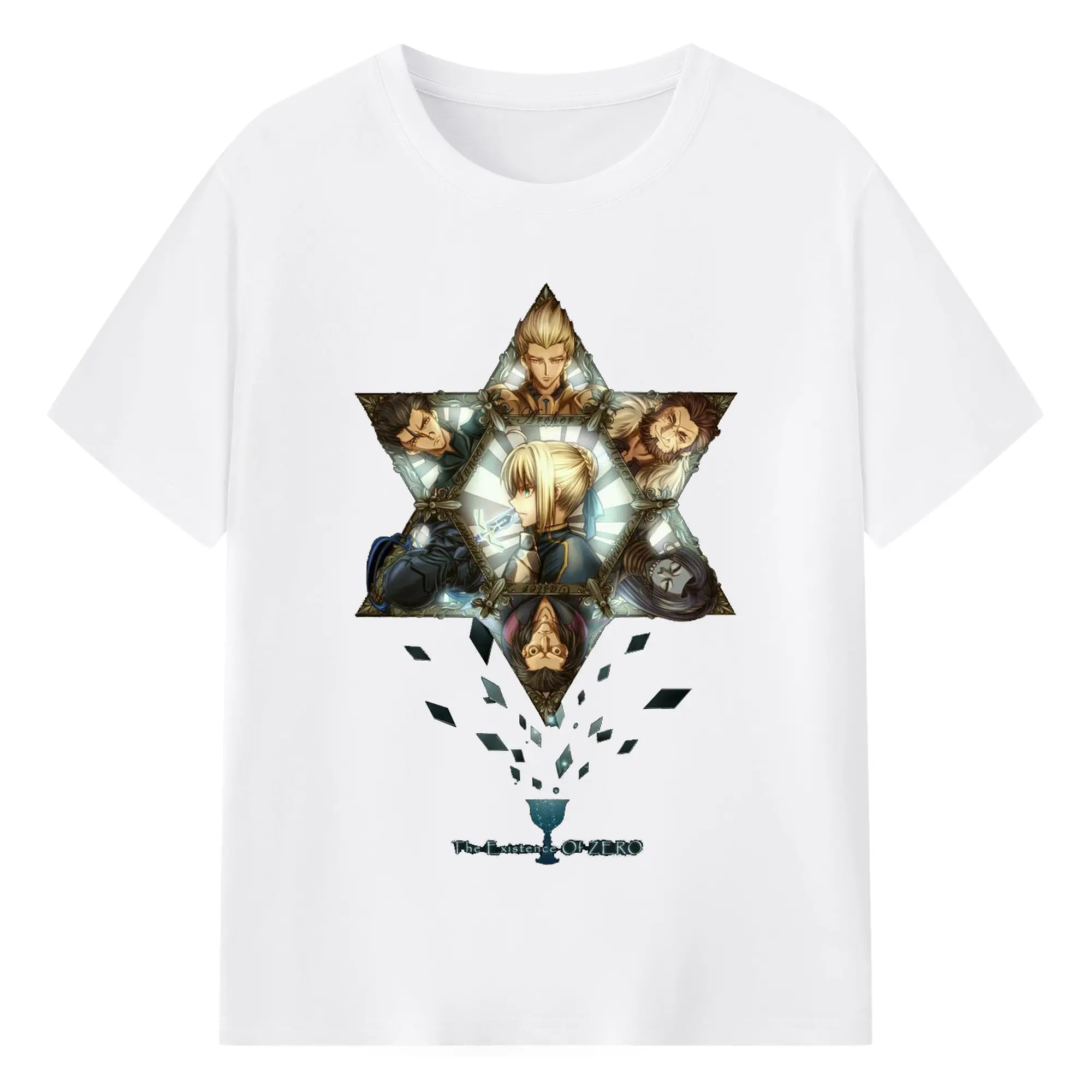 グランドオーダー FGO 英霊 グランドオーダー アルトリア・ペンドラゴン - 綿100％ 半袖Tシャツ ・ フロントプリント ・ 快適 通気性 ・ 日常使い 散歩 スポーツ用