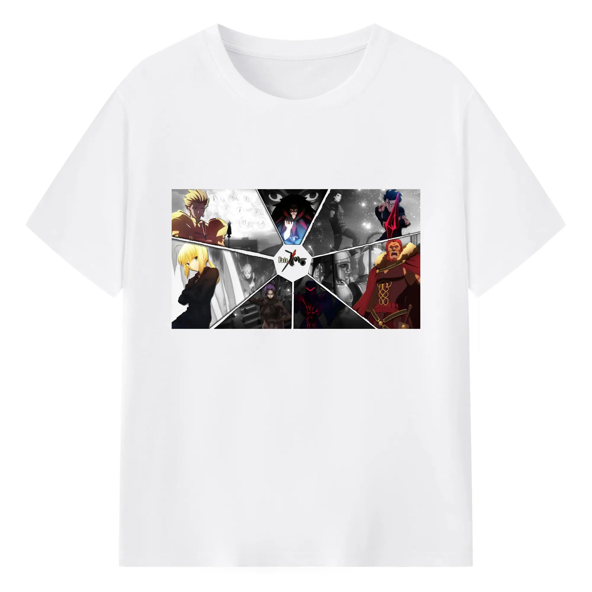 グランドオーダー FGO 英霊 - 綿100％ 半袖Tシャツ ・ フロントプリント ・ 快適 通気性 ・ 日常使い 散歩 スポーツ用