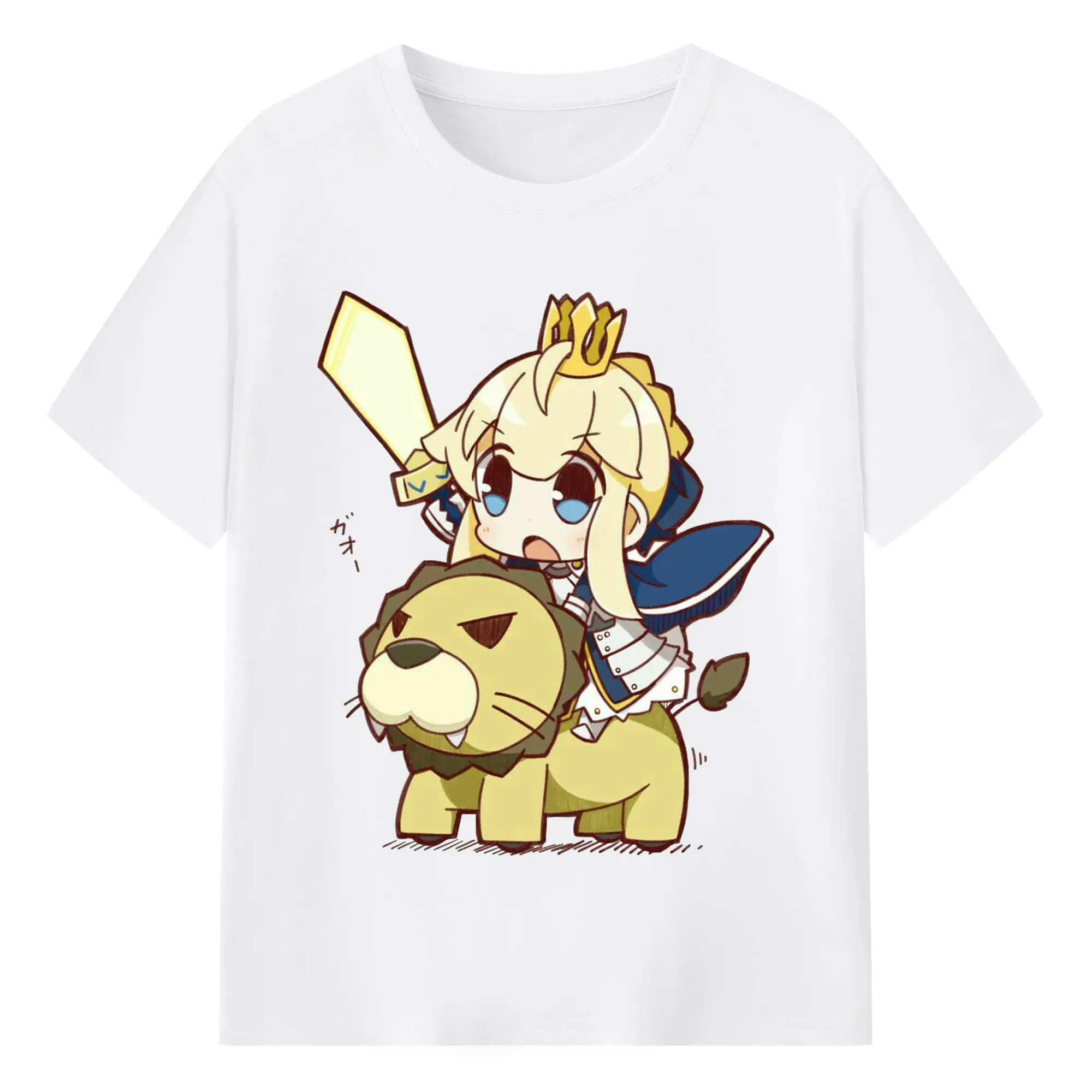グランドオーダー FGO 英霊 アルトリア・ペンドラゴン - 綿100％ 半袖Tシャツ ・ フロントプリント ・ 快適 通気性 ・ 日常使い 散歩 スポーツ用