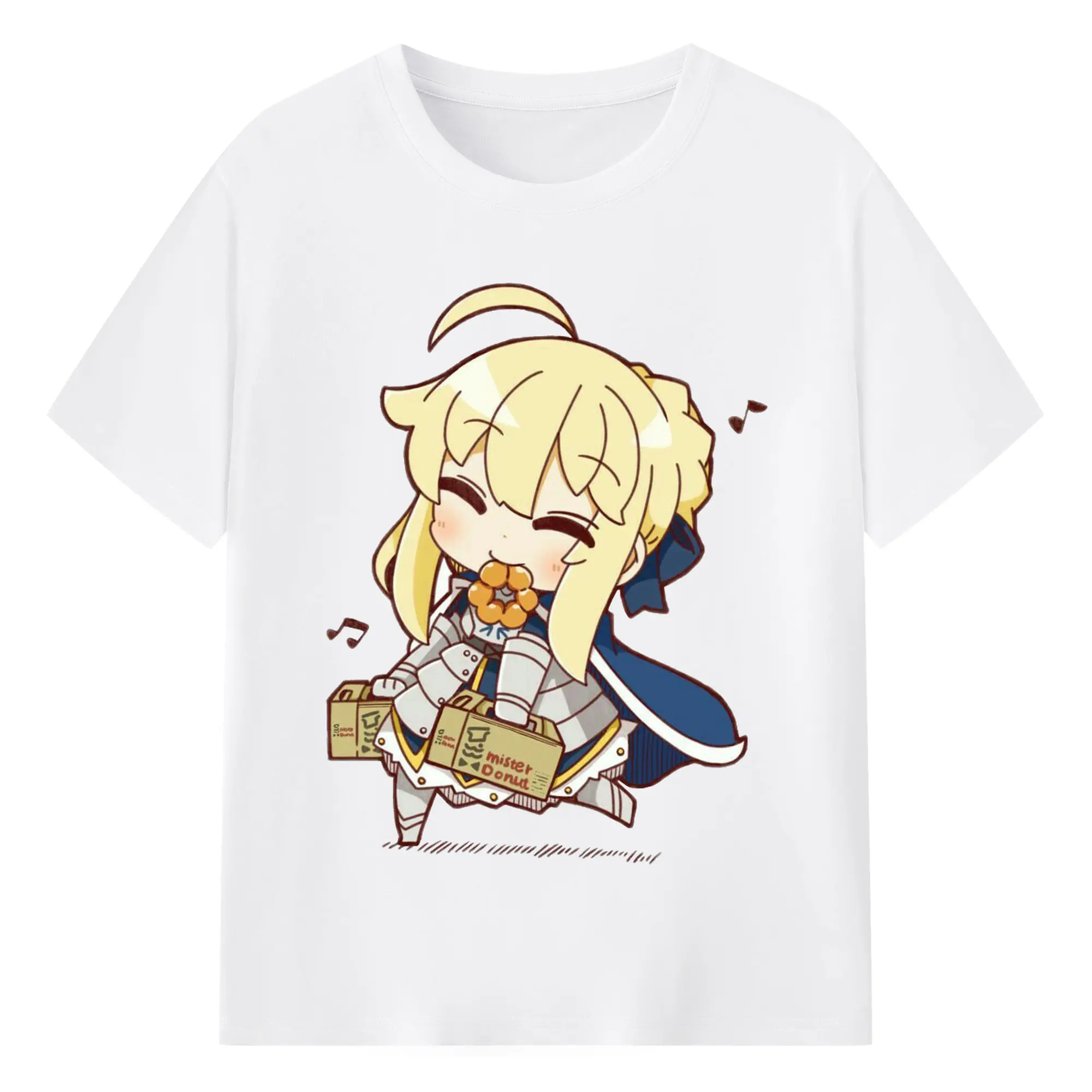グランドオーダー FGO キャラクター アルトリア・ペンドラゴン - 綿100％ 半袖Tシャツ ・ フロントプリント ・ 快適 通気性 ・ 日常使い 散歩 スポーツ用