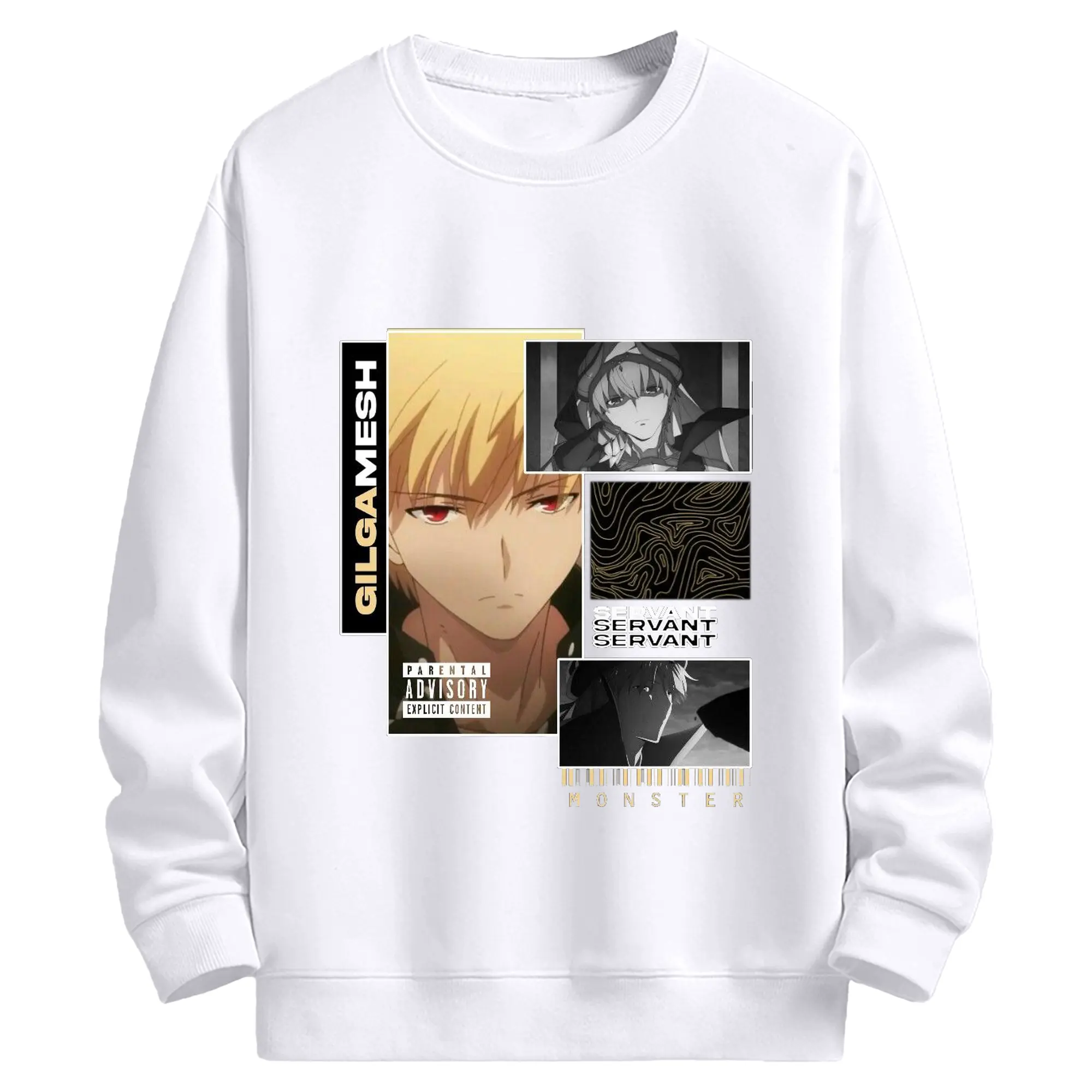 グランドオーダー FGO 英霊 ギルガメッシュ - 高品質 クルーネック スウェット ・ コットン59％ ポリエステル41％ ・ ユニセックス 長袖 トレーナー ・ カジュアル デイリー スポーツ 散歩用