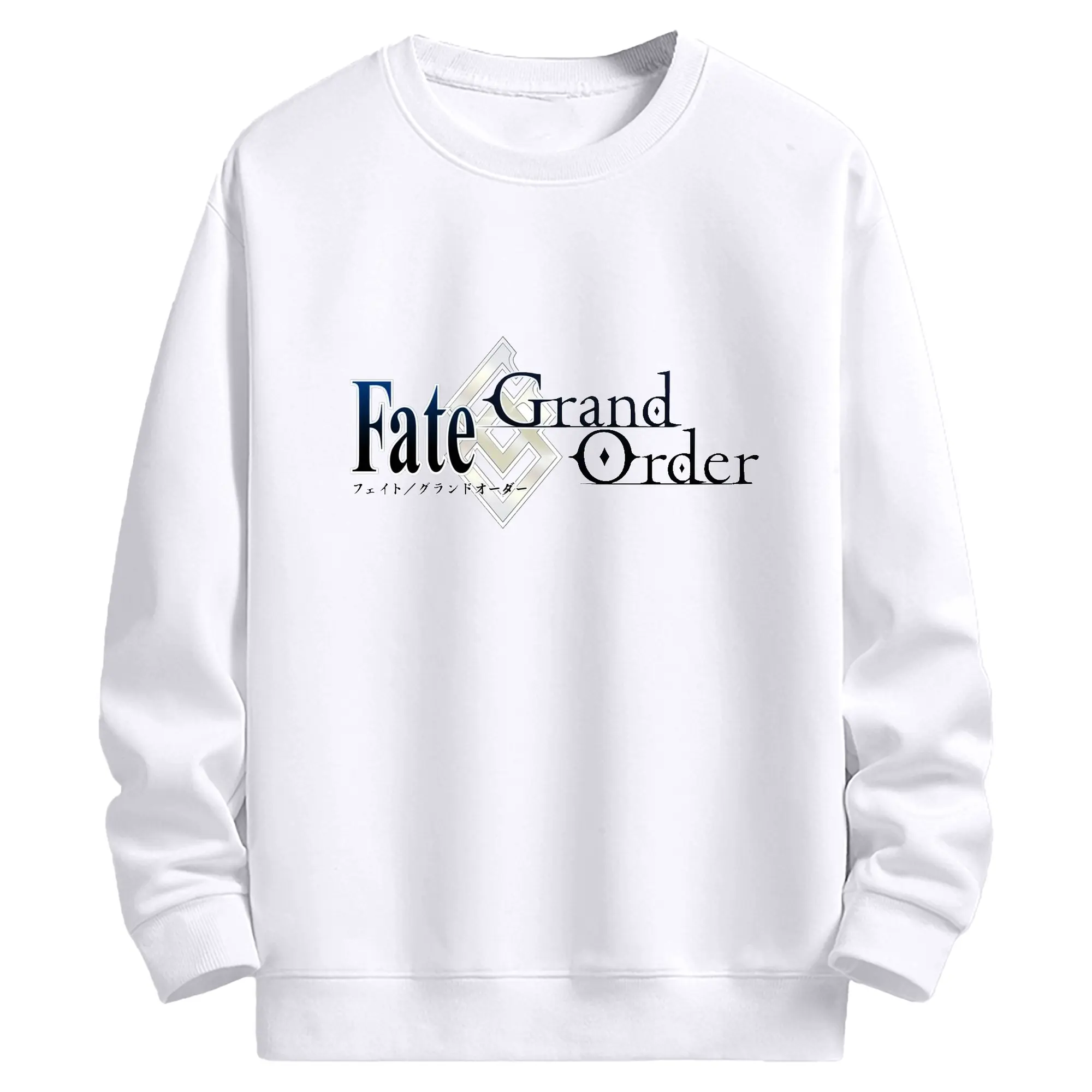 グランドオーダー FGOロゴ - 高品質 クルーネック スウェット ・ コットン59％ ポリエステル41％ ・ ユニセックス 長袖 トレーナー ・ カジュアル デイリー スポーツ 散歩用