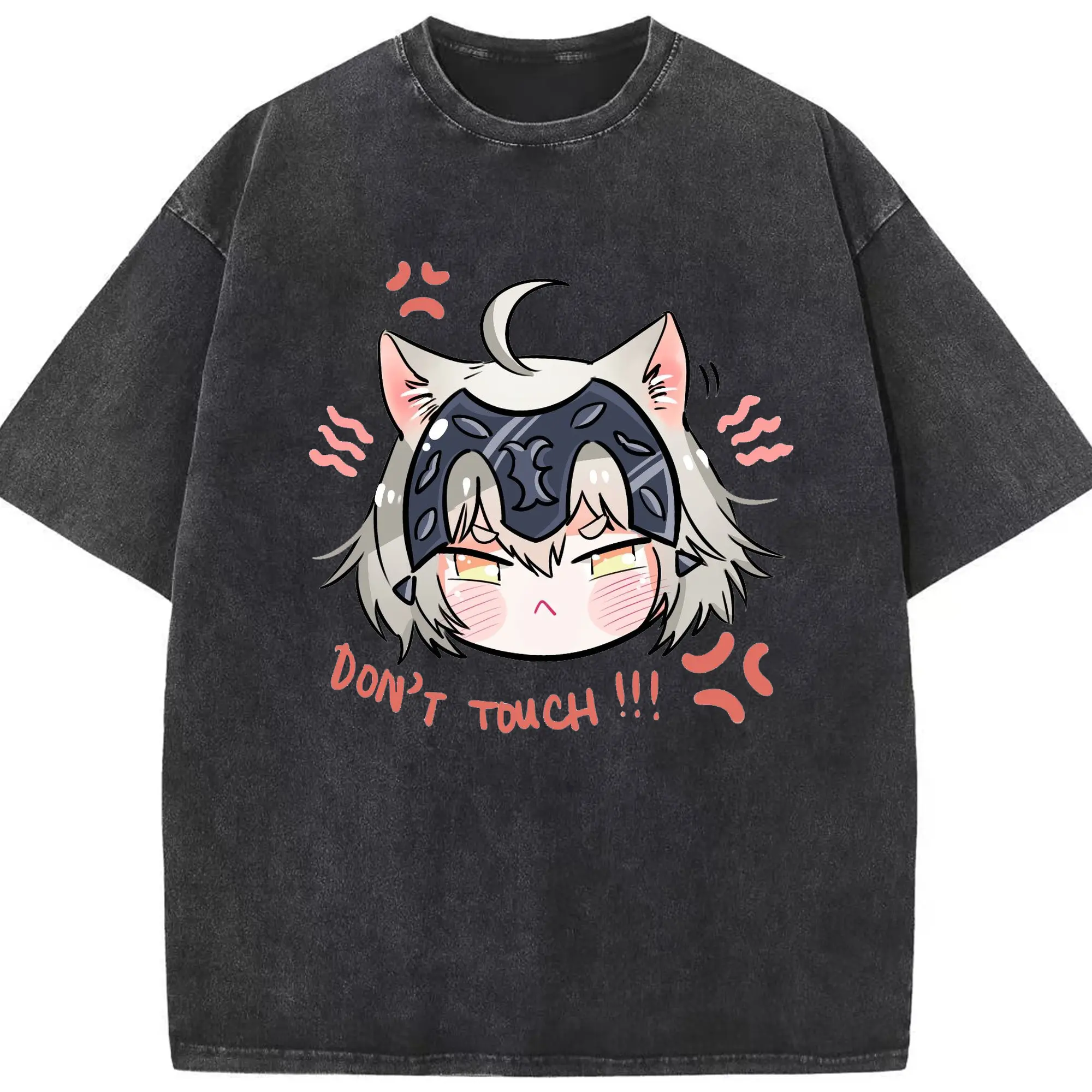 グランドオーダー FGO 英霊   ジャンヌ・ダルク - 綿100％ ヴィンテージ風 半袖Tシャツ ・ フロントプリント ・ 柔らか肌触り ・ 通気性 快適 ・ スポーツ カジュアル 外出用
