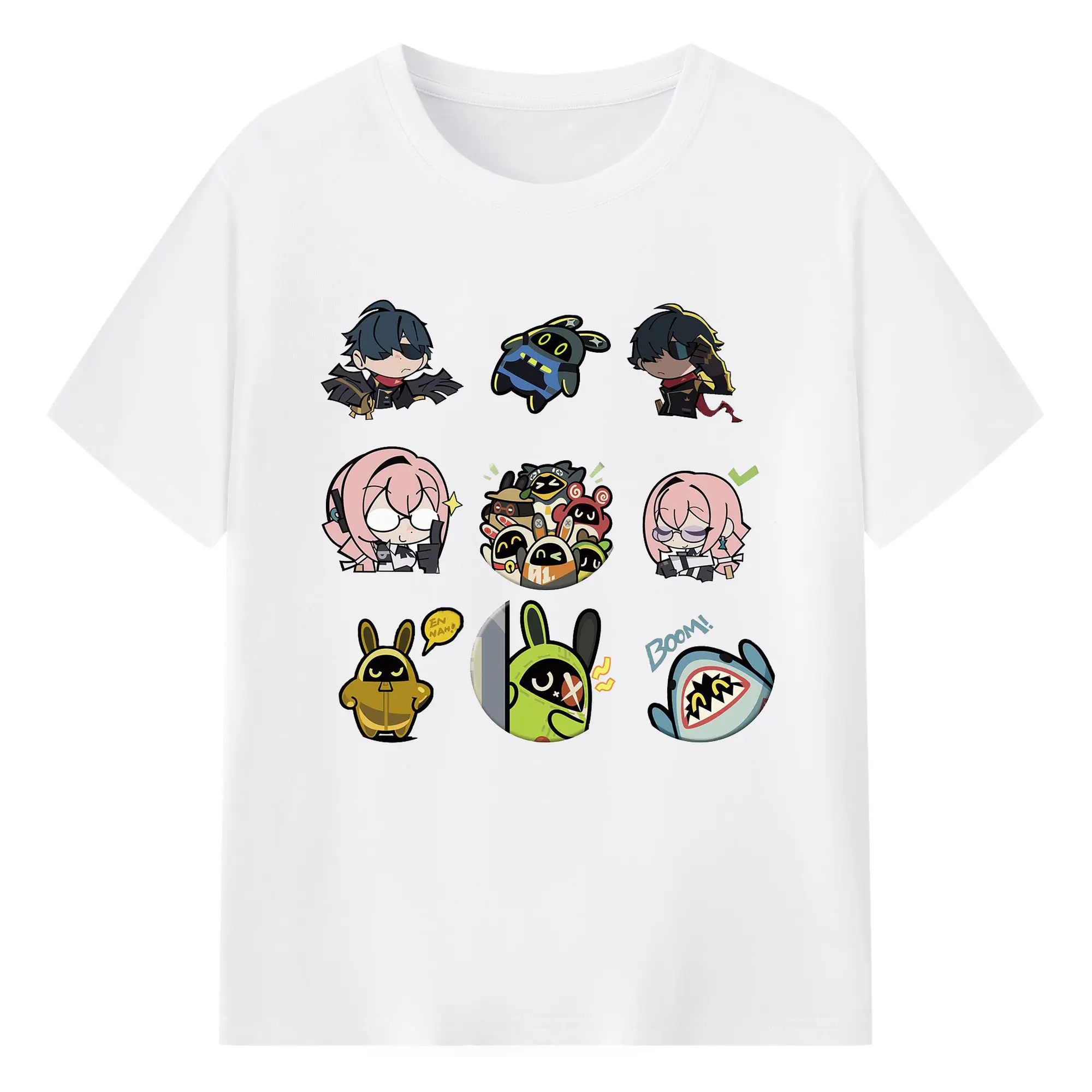 ゼンレスゾーンゼロ フォルメキャラ - 綿100％ 半袖Tシャツ ・ フロントプリント ・ 快適 通気性 ・ 日常使い 散歩 スポーツ用