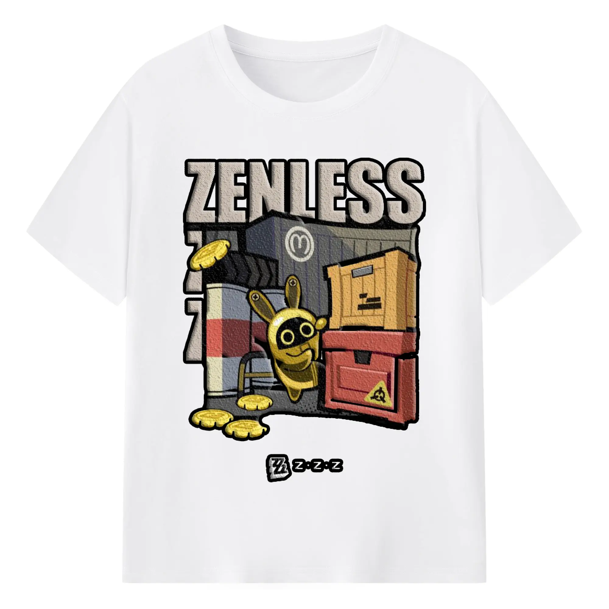 ゼンレスゾーンゼロ Bangboo／バングル - 綿100％ 半袖Tシャツ ・ フロントプリント ・ 快適 通気性 ・ 日常使い 散歩 スポーツ用