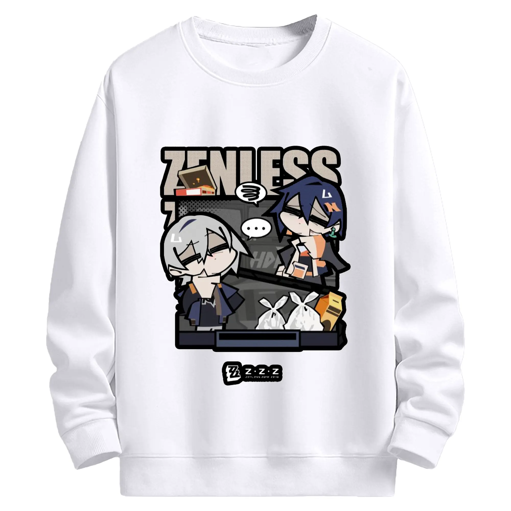 ゼンレスゾーンゼロ フォルメキャラ - 高品質 クルーネック スウェット ・ コットン59％ ポリエステル41％ ・ ユニセックス 長袖 トレーナー ・ カジュアル デイリー スポーツ 散歩用