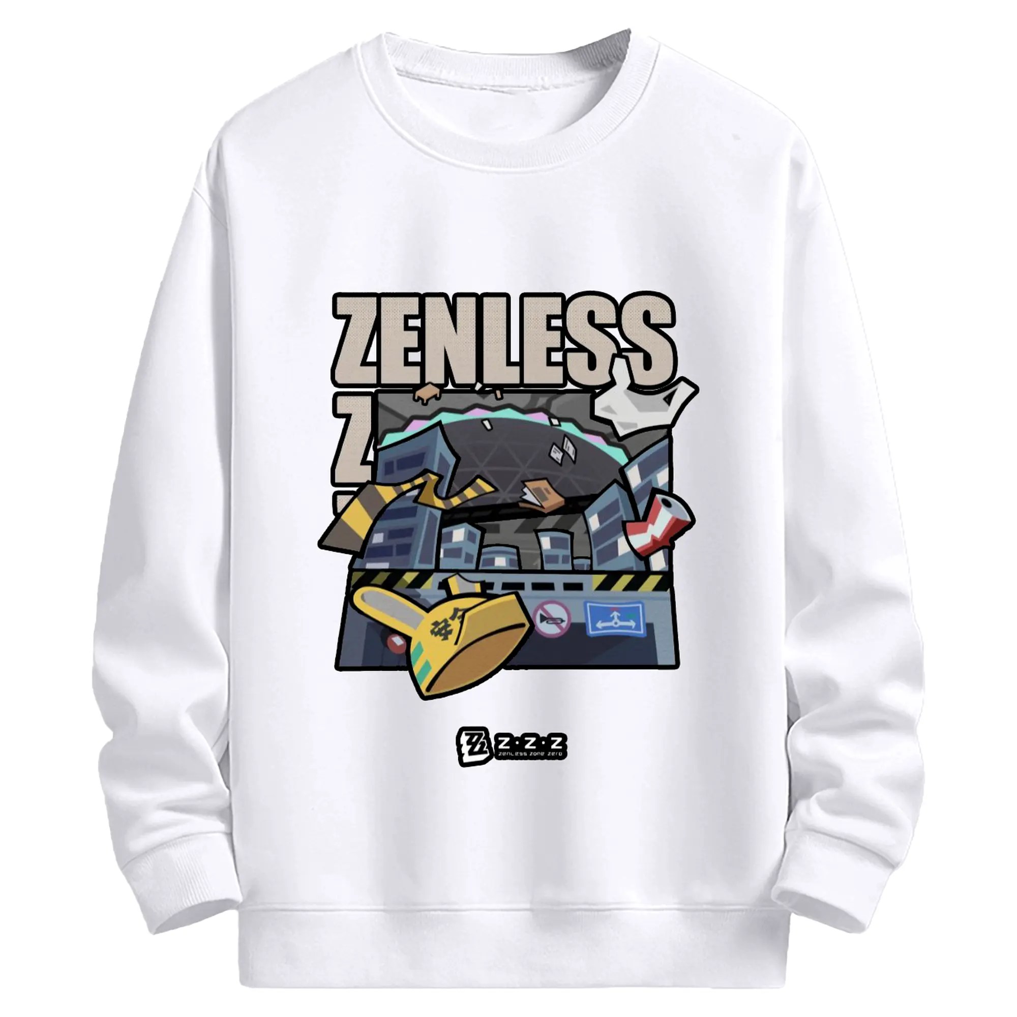 ゼンレスゾーンゼロ人気急上昇キャラ 話題キャラ - 高品質 クルーネック スウェット ・ コットン59％ ポリエステル41％ ・ ユニセックス 長袖 トレーナー ・ カジュアル デイリー スポーツ 散歩用