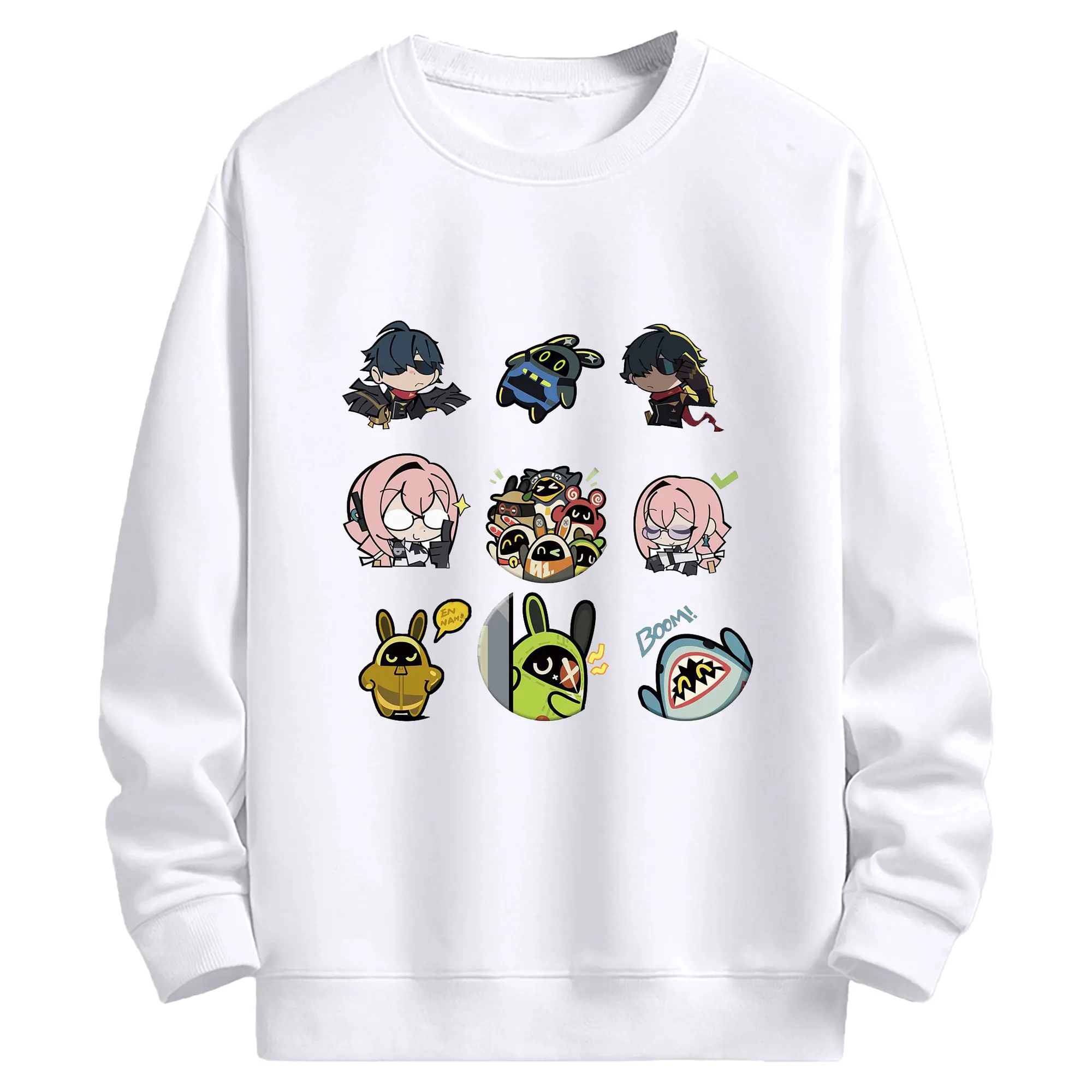 ゼンレスゾーンゼロ フォルメキャラ - 高品質 クルーネック スウェット ・ コットン59％ ポリエステル41％ ・ ユニセックス 長袖 トレーナー ・ カジュアル デイリー スポーツ 散歩用