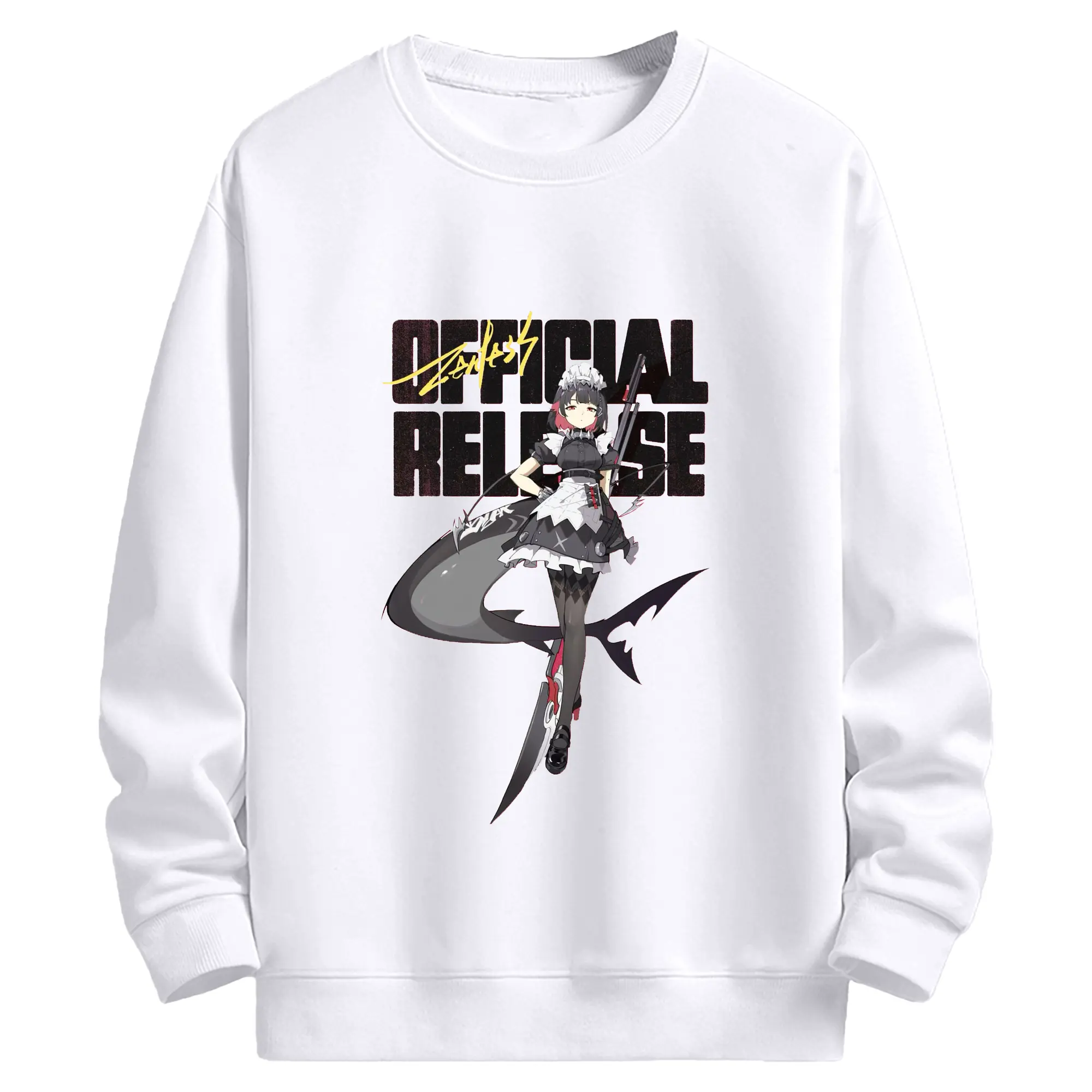 ゼンレスゾーンゼロ 工リン・ジヨー - 高品質 クルーネック スウェット ・ コットン59％ ポリエステル41％ ・ ユニセックス 長袖 トレーナー ・ カジュアル デイリー スポーツ 散歩用