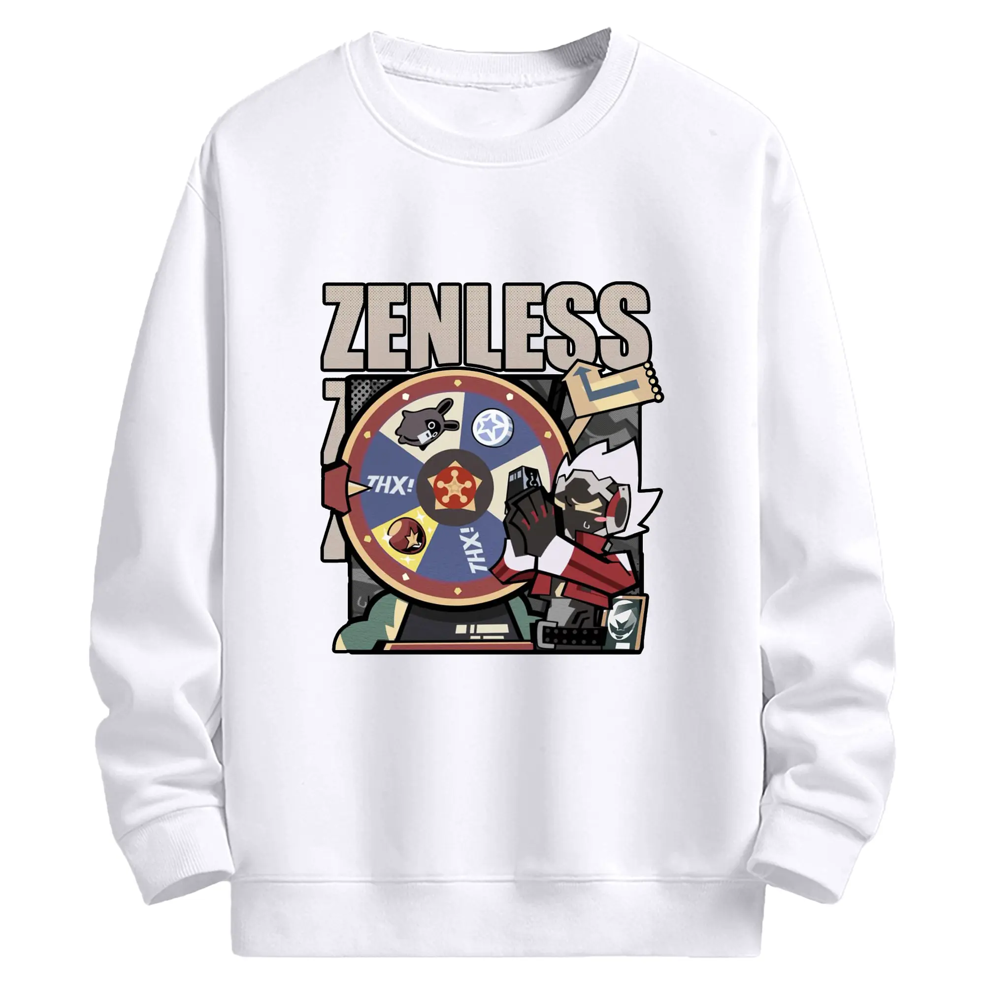 ゼンレスゾーンゼロ 人気急上昇キャラ - 高品質 クルーネック スウェット ・ コットン59％ ポリエステル41％ ・ ユニセックス 長袖 トレーナー ・ カジュアル デイリー スポーツ 散歩用