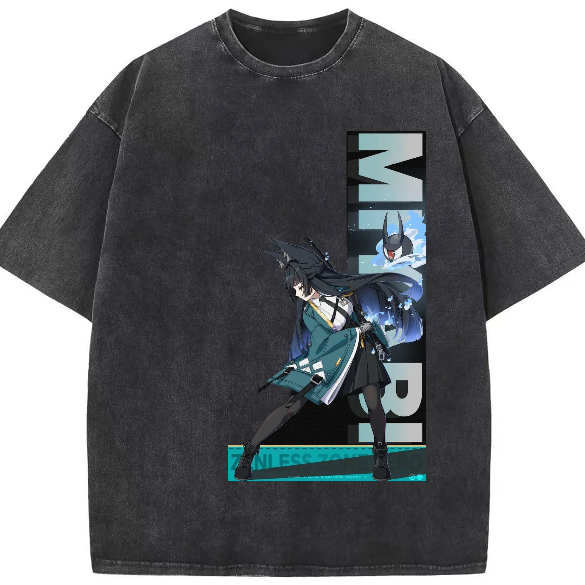 ゼンレスゾーンゼロ 星見 雅 - 綿100％ ヴィンテージ風 半袖Tシャツ ・ フロントプリント ・ 柔らか肌触り ・ 通気性 快適 ・ スポーツ カジュアル 外出用