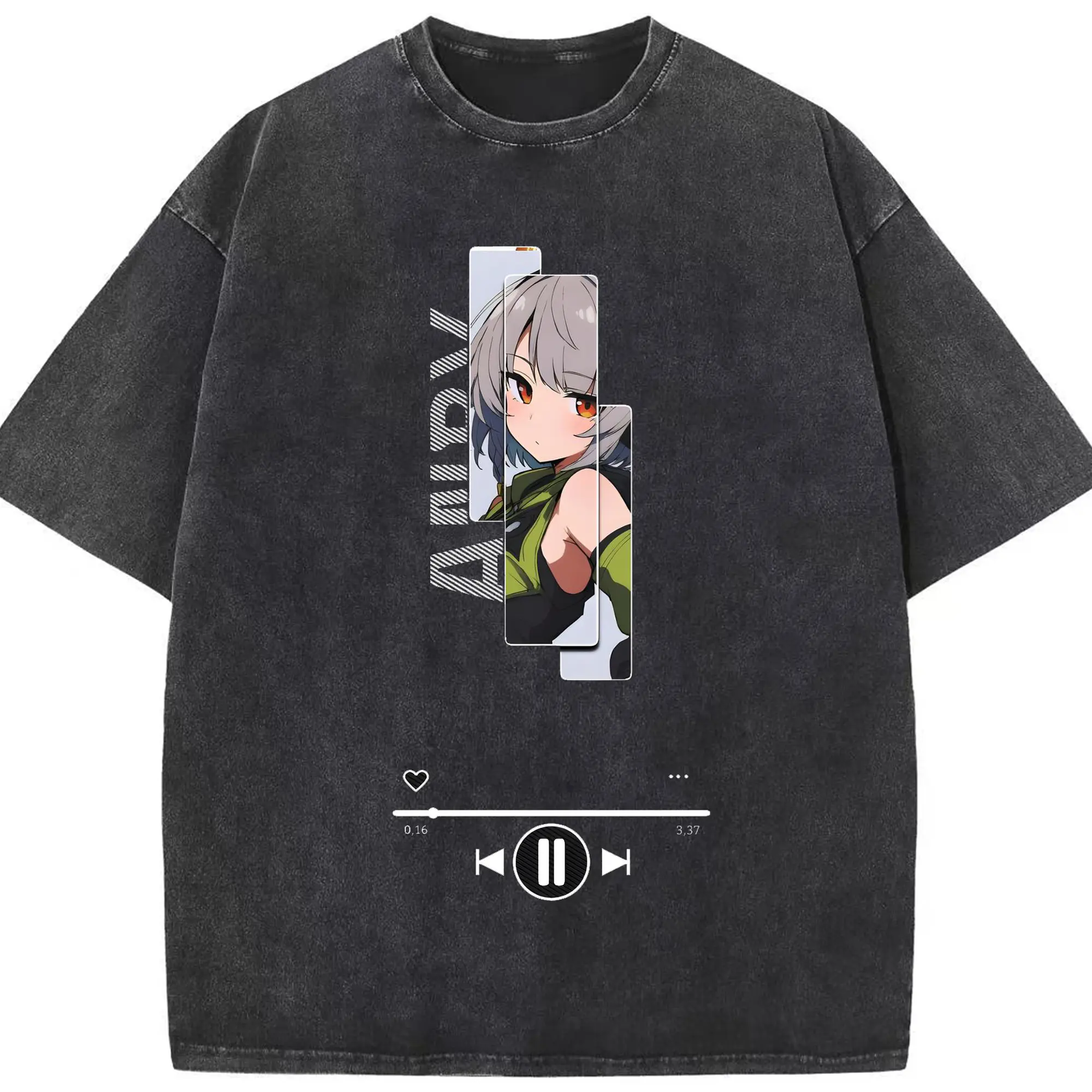 ゼンレスゾーンゼロ アンビー - 綿100％ ヴィンテージ風 半袖Tシャツ ・ フロントプリント ・ 柔らか肌触り ・ 通気性 快適 ・ スポーツ カジュアル 外出用