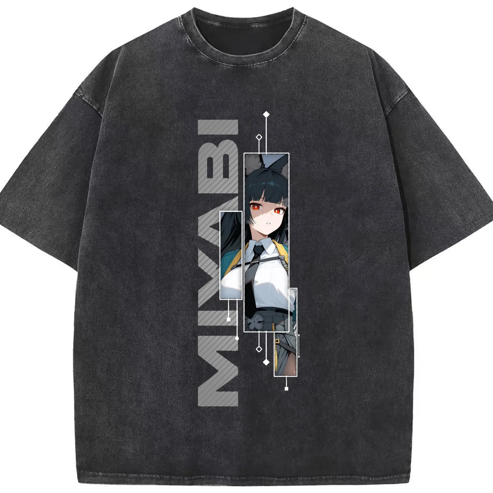 ゼンレスゾーンゼロ 星見 雅 - 綿100％ ヴィンテージ風 半袖Tシャツ ・ フロントプリント ・ 柔らか肌触り ・ 通気性 快適 ・ スポーツ カジュアル 外出用