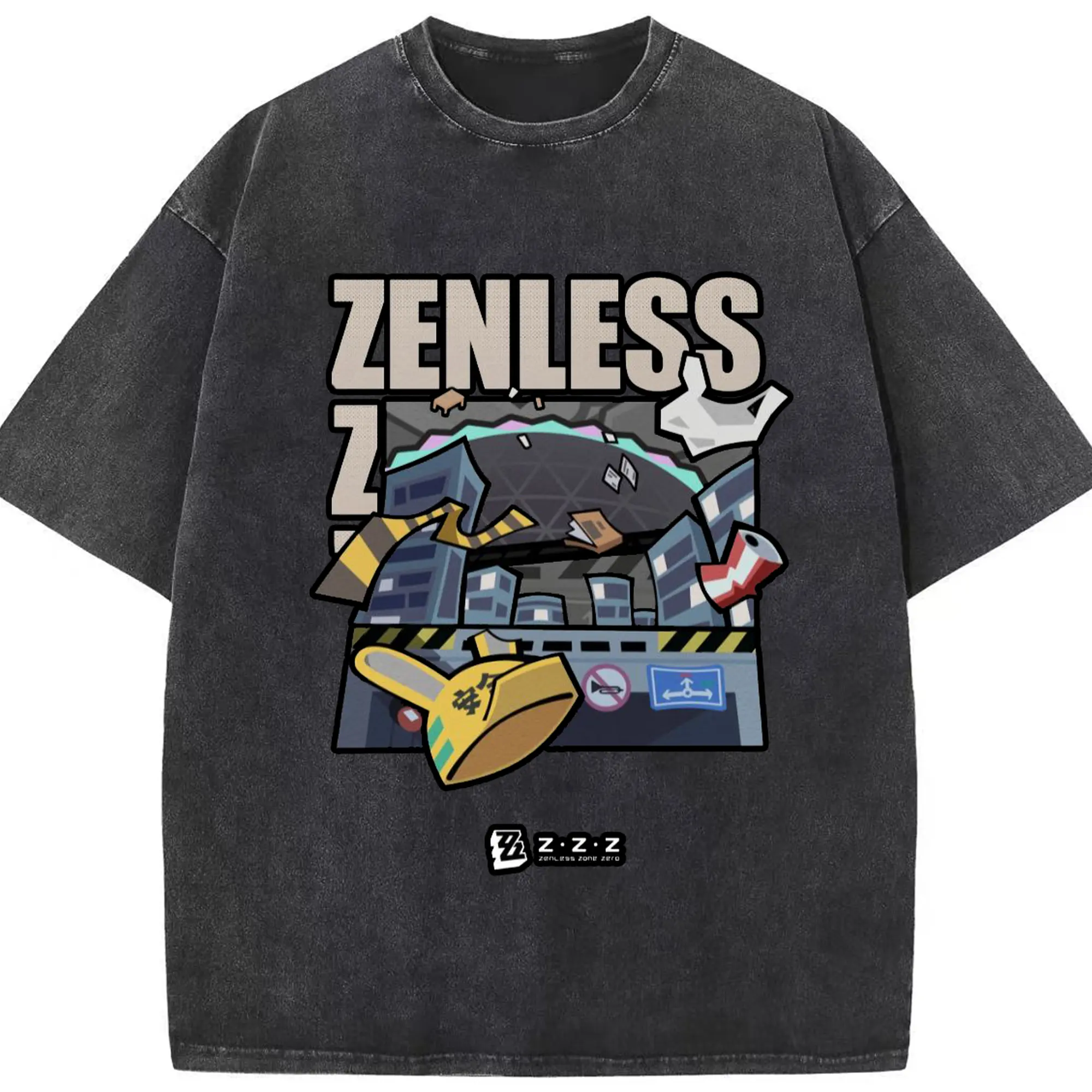 ゼンレスゾーンゼロ人気急上昇キャラ 話題キャラ - 綿100％ ヴィンテージ風 半袖Tシャツ ・ フロントプリント ・ 柔らか肌触り ・ 通気性 快適 ・ スポーツ カジュアル 外出用
