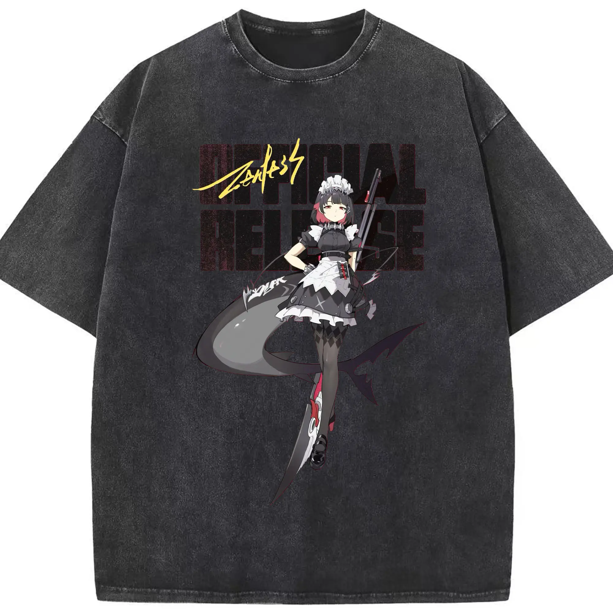 ゼンレスゾーンゼロ 工リン・ジヨー - 綿100％ ヴィンテージ風 半袖Tシャツ ・ フロントプリント ・ 柔らか肌触り ・ 通気性 快適 ・ スポーツ カジュアル 外出用