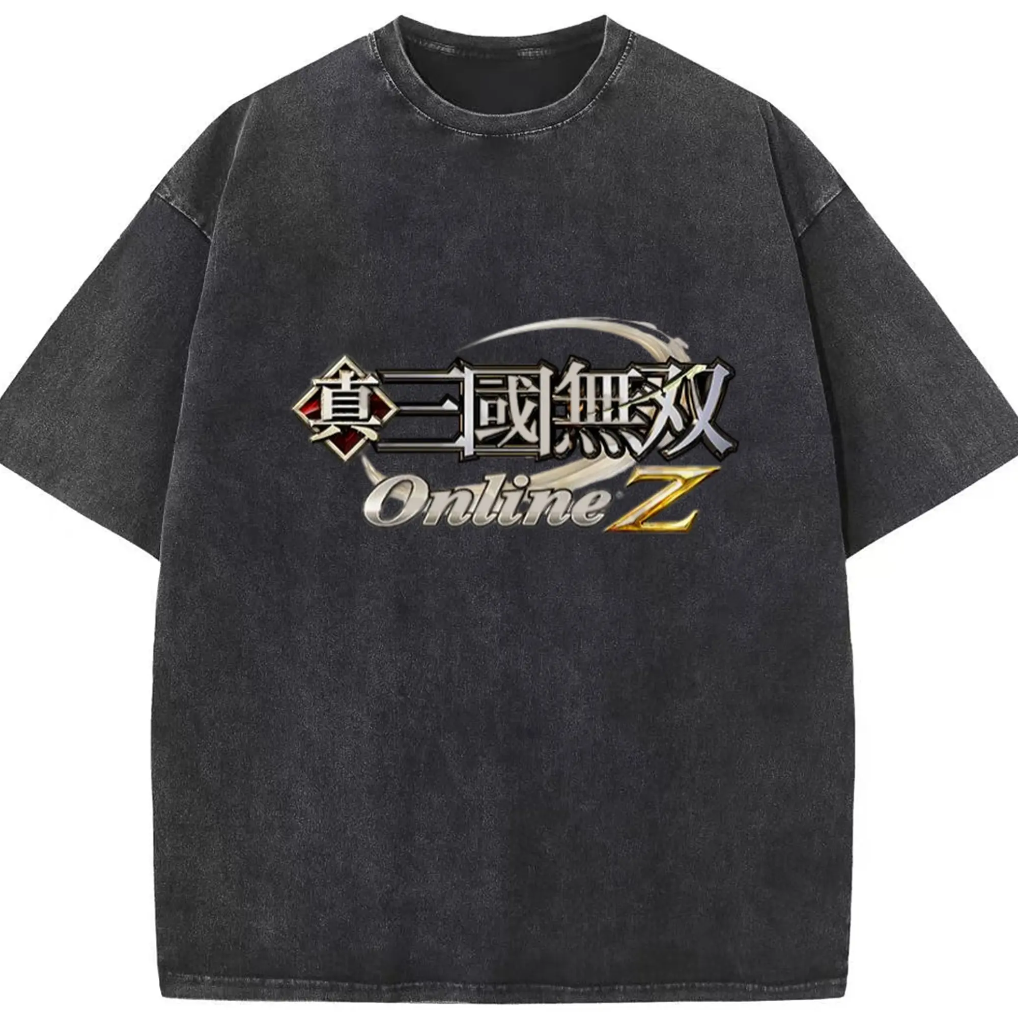 期間限定 コーエー（KOEI）真・三國無双 コレクション - 綿100％ ヴィンテージ風 半袖Tシャツ ・ フロントプリント ・ 柔らか肌触り ・ 通気性 快適 ・ スポーツ カジュアル 外出用