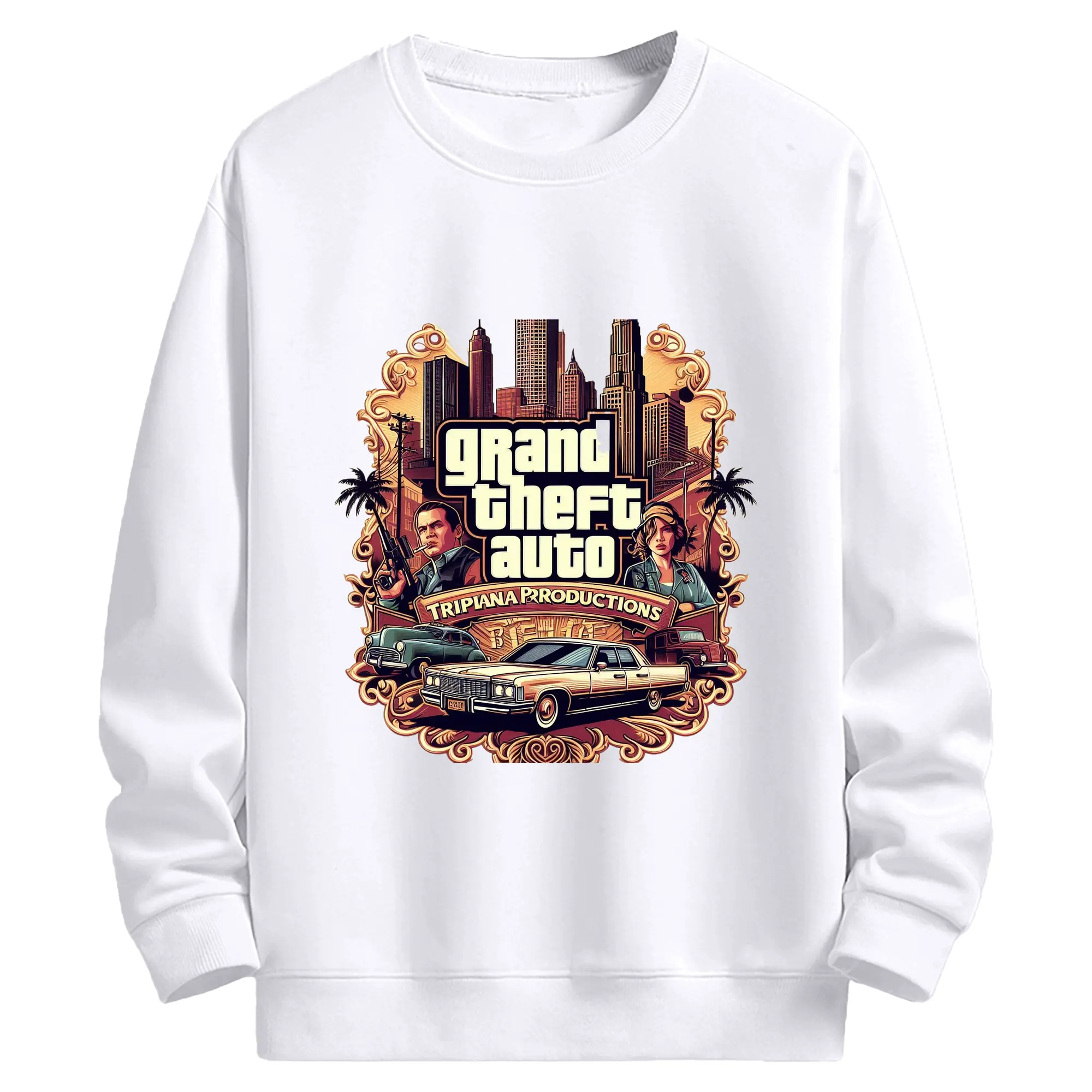 高品質 クルーネック スウェット ・ コットン59％ ポリエステル41％ ・ ユニセックス 長袖 トレーナー ・ カジュアル デイリー スポーツ 散歩用