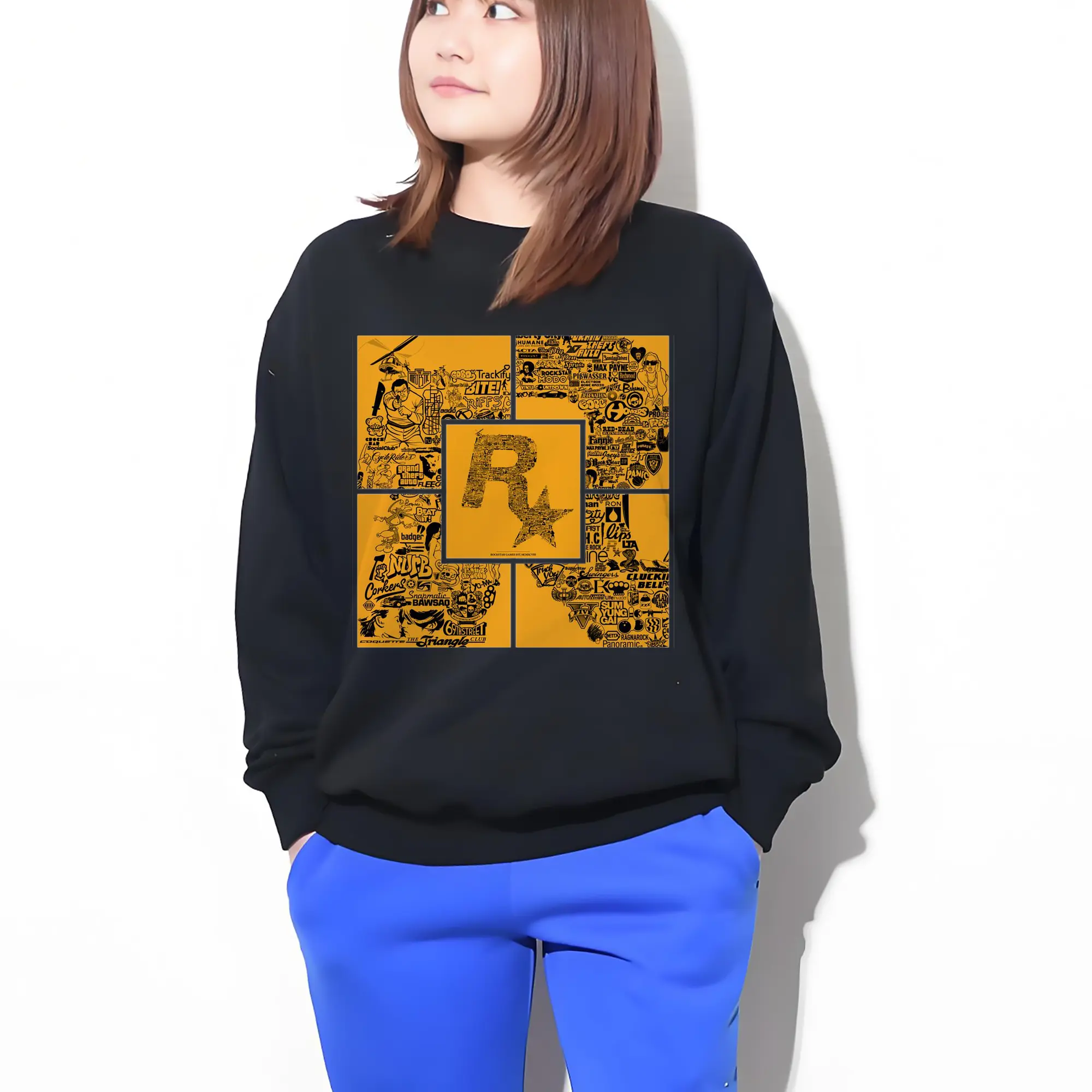 高品質 クルーネック スウェット ・ コットン59％ ポリエステル41％ ・ ユニセックス 長袖 トレーナー ・ カジュアル デイリー スポーツ 散歩用