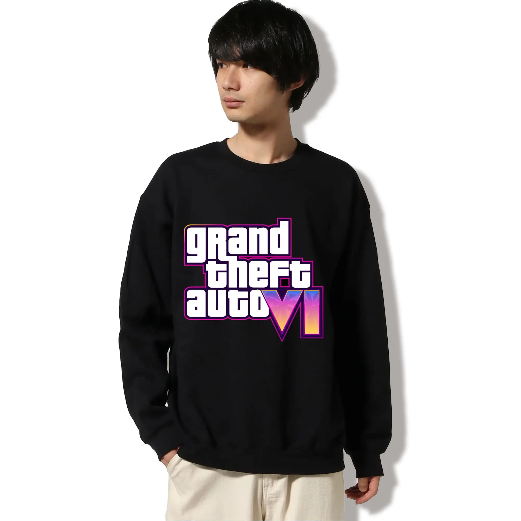 高品質 クルーネック スウェット ・ コットン59％ ポリエステル41％ ・ ユニセックス 長袖 トレーナー ・ カジュアル デイリー スポーツ 散歩用