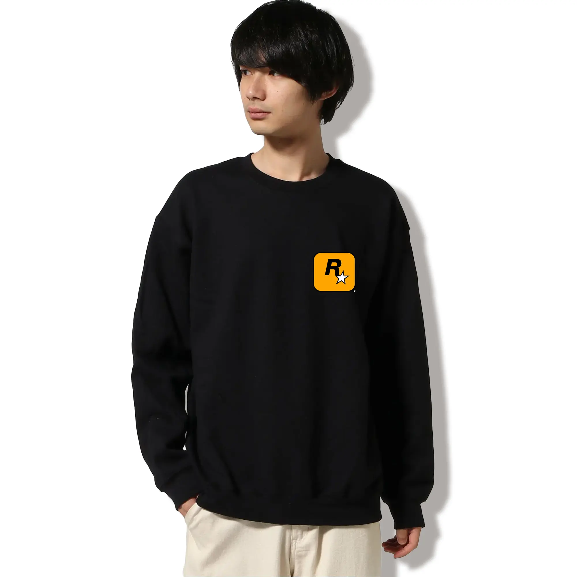 高品質 クルーネック スウェット ・ コットン59％ ポリエステル41％ ・ ユニセックス 長袖 トレーナー ・ カジュアル デイリー スポーツ 散歩用